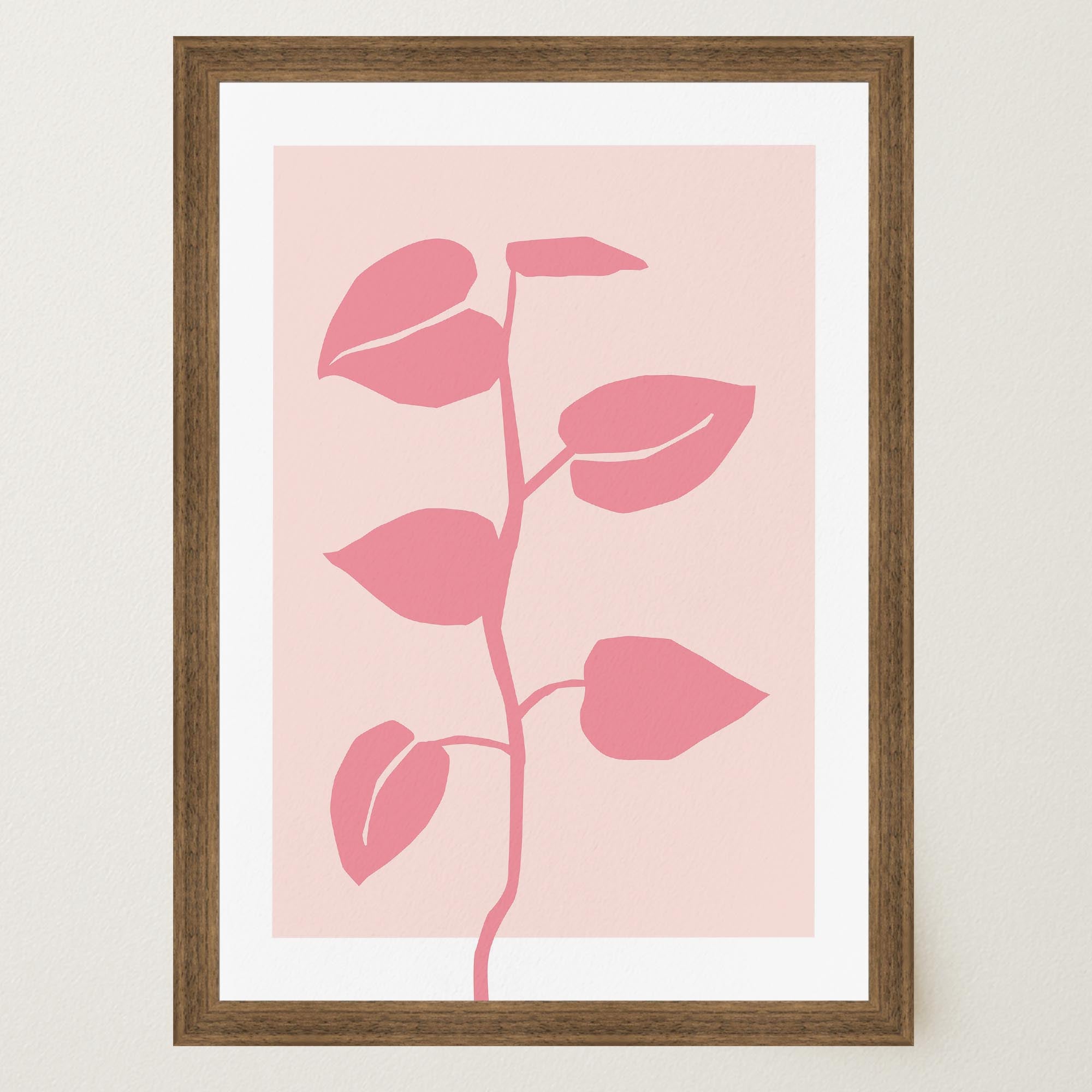 Pink Vine Abstract Art Print-Skudaboo