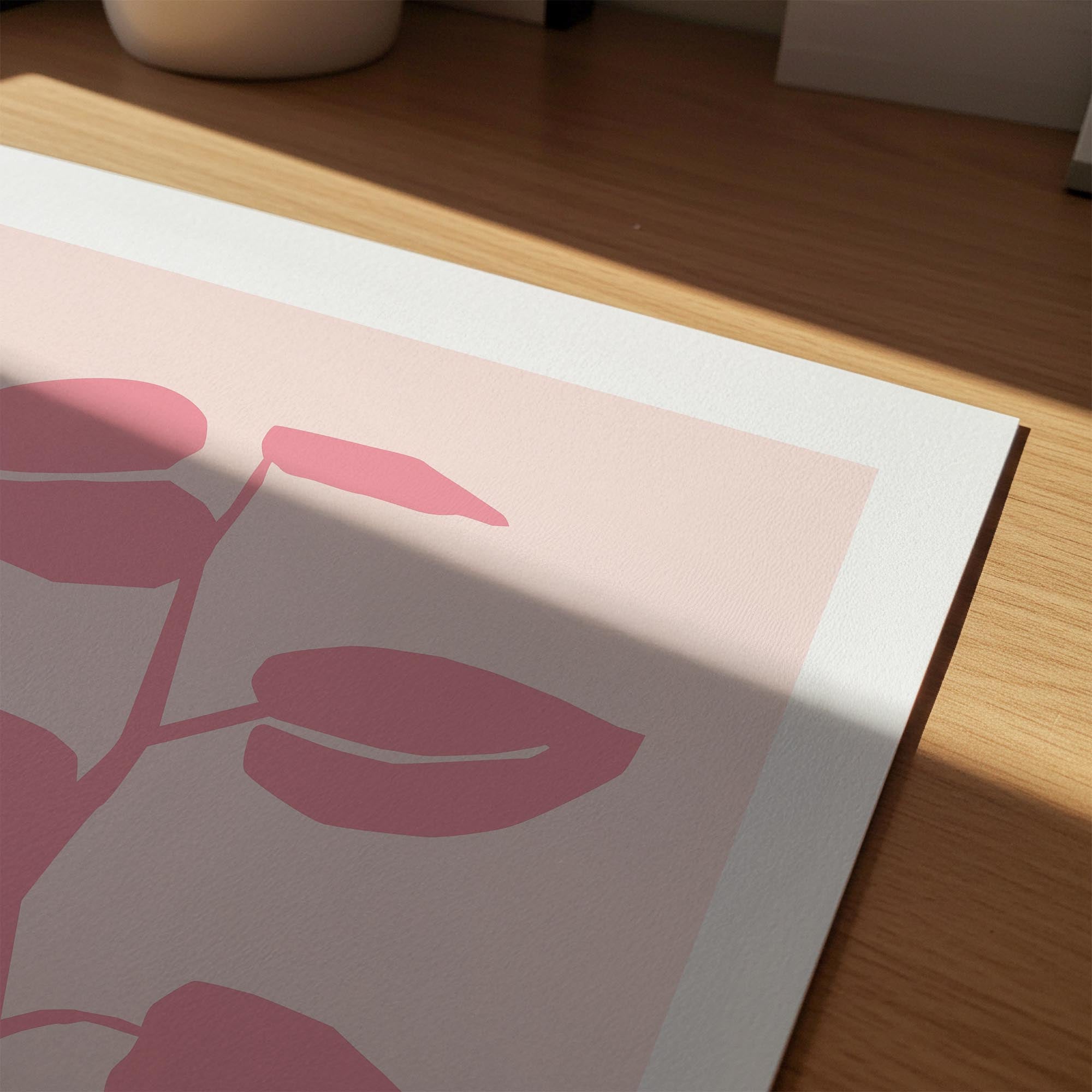 Pink Vine Abstract Art Print-Skudaboo