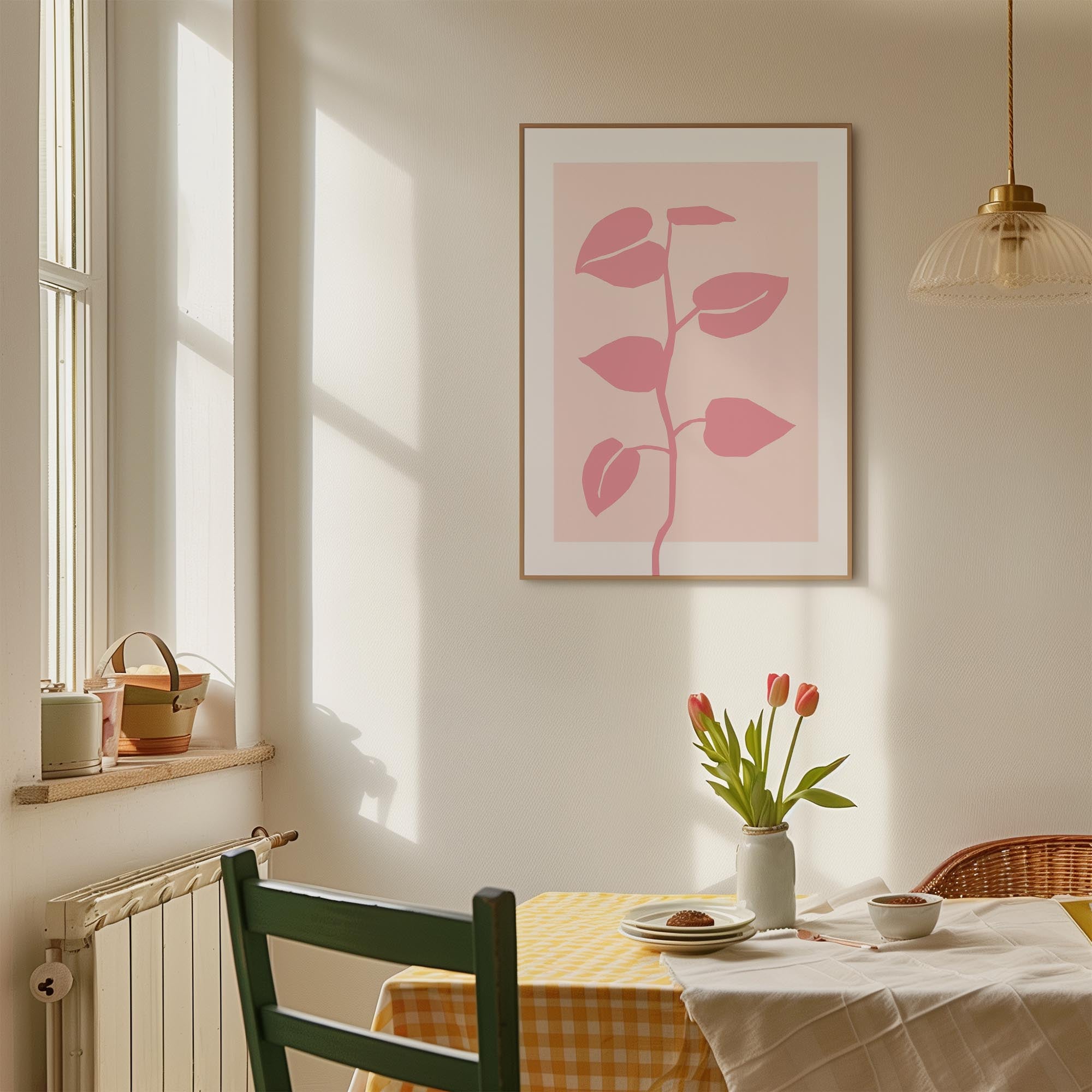 Pink Vine Abstract Art Print-Skudaboo