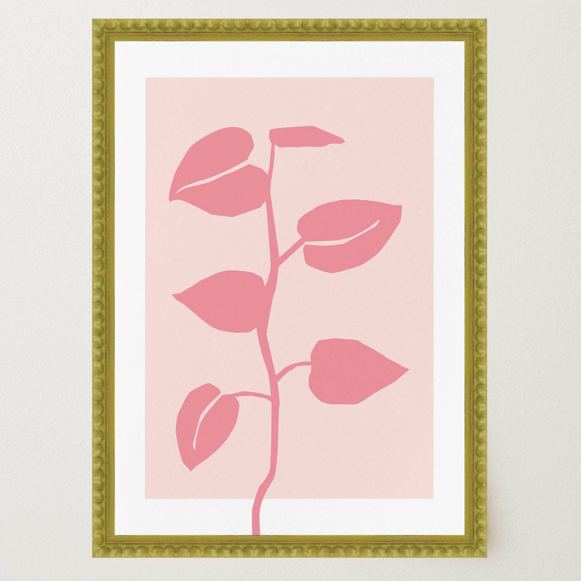 Pink Vine Abstract Art Print-Skudaboo