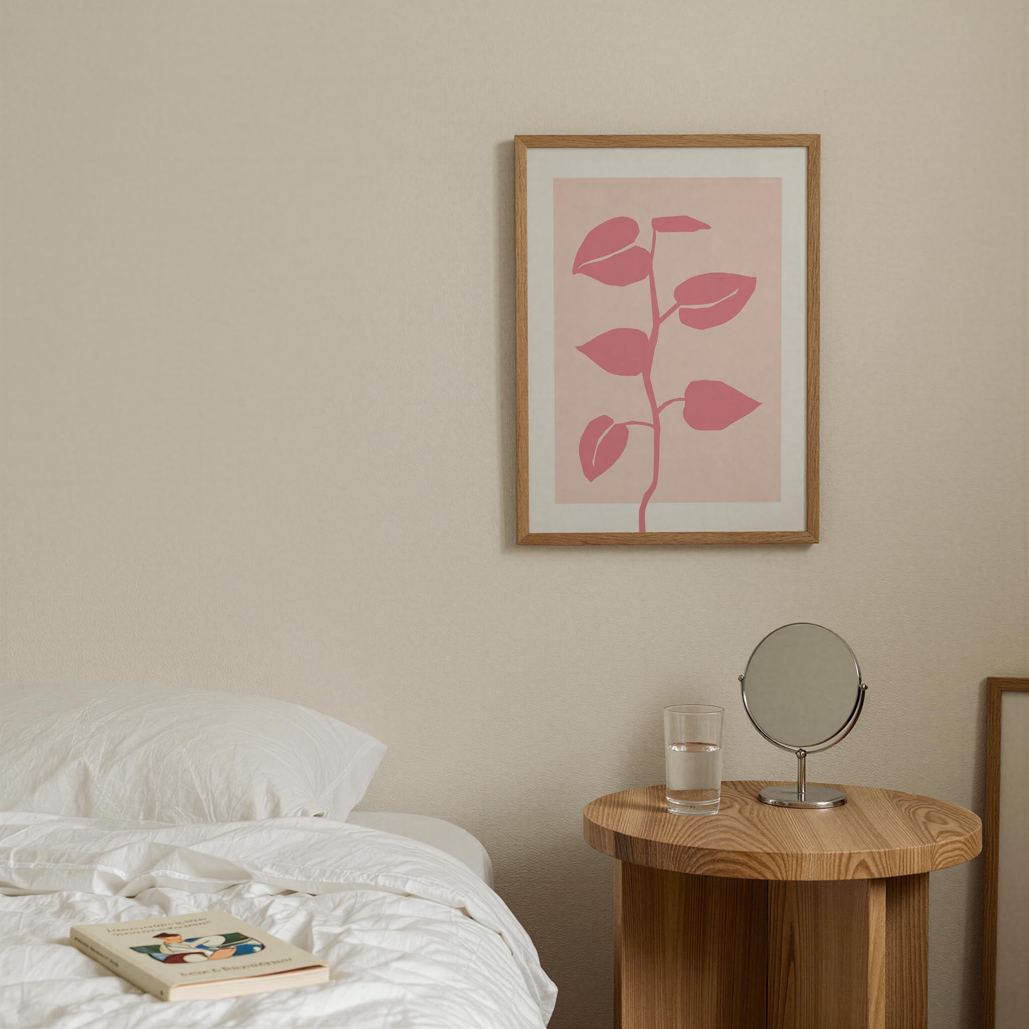 Pink Vine Abstract Art Print-Skudaboo