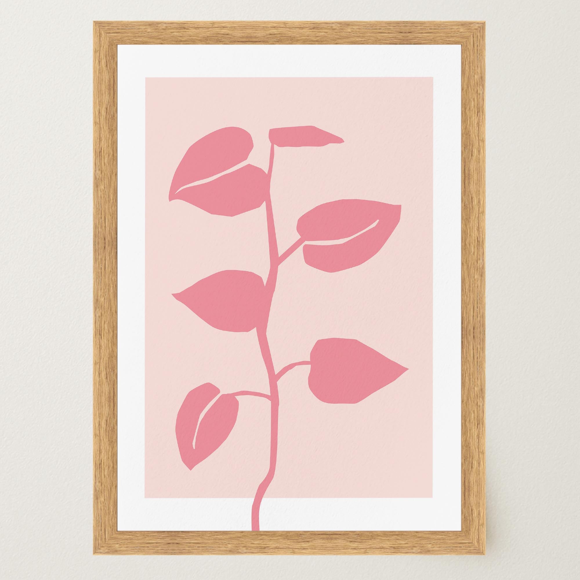 Pink Vine Abstract Art Print-Skudaboo
