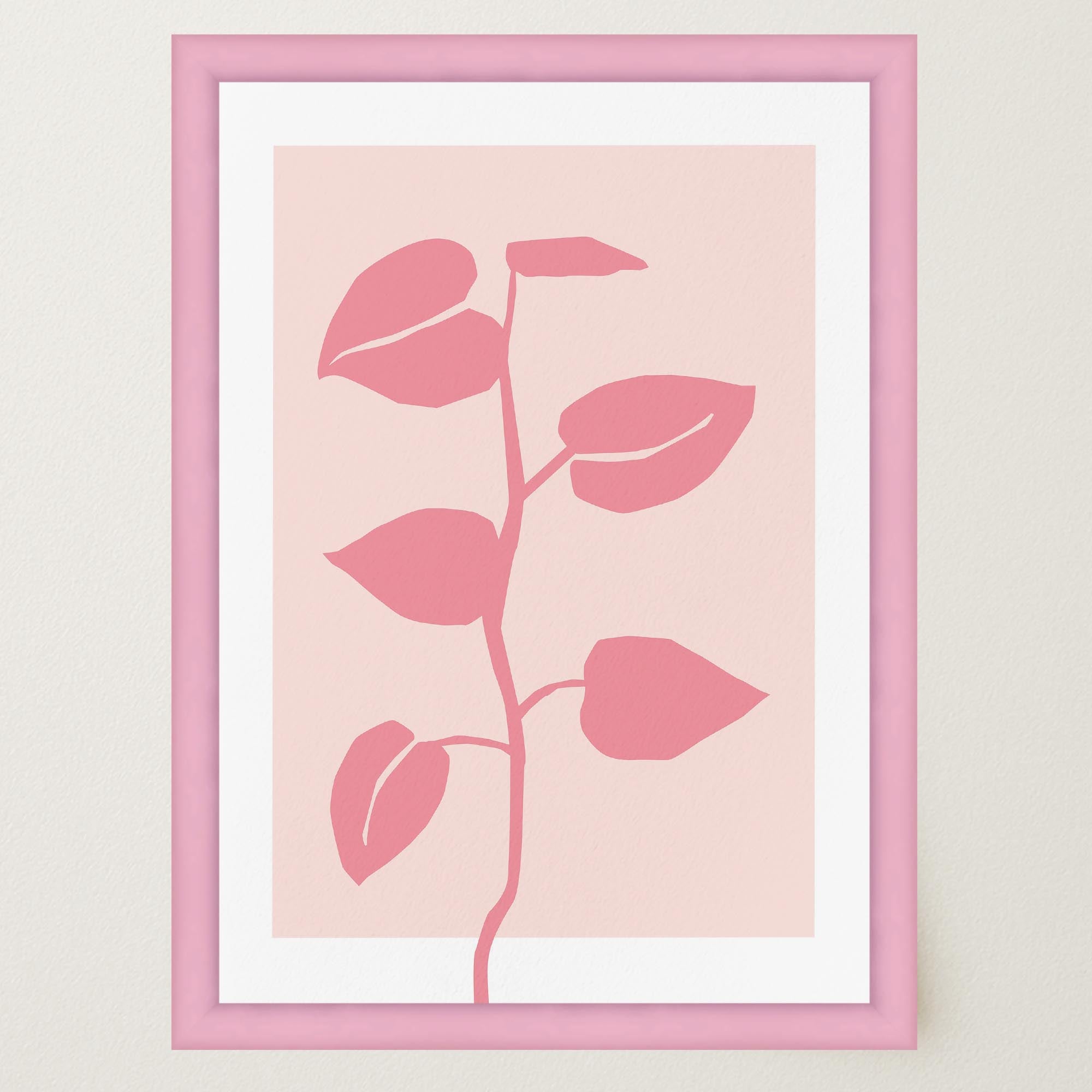 Pink Vine Abstract Art Print-Skudaboo