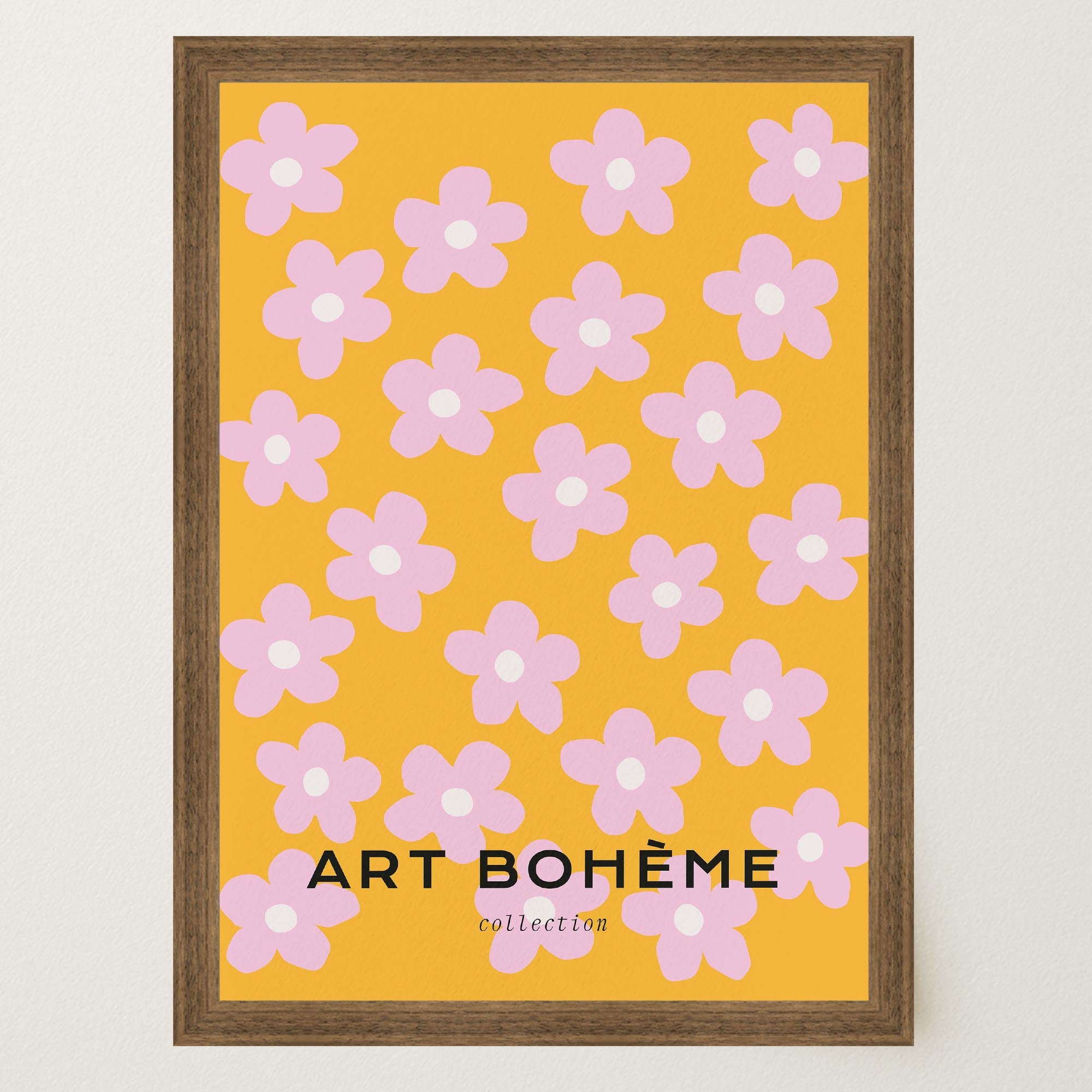 Daisy Floral Pattern Art Print-Skudaboo
