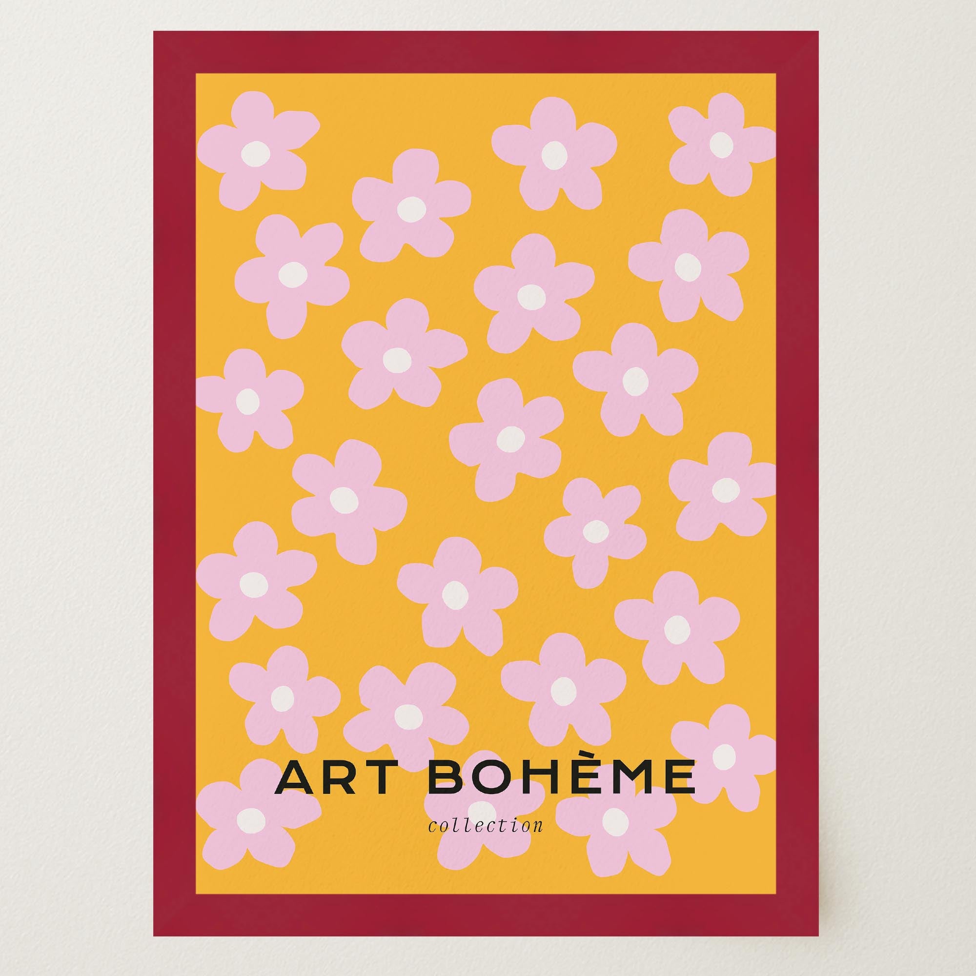 Daisy Floral Pattern Art Print-Skudaboo