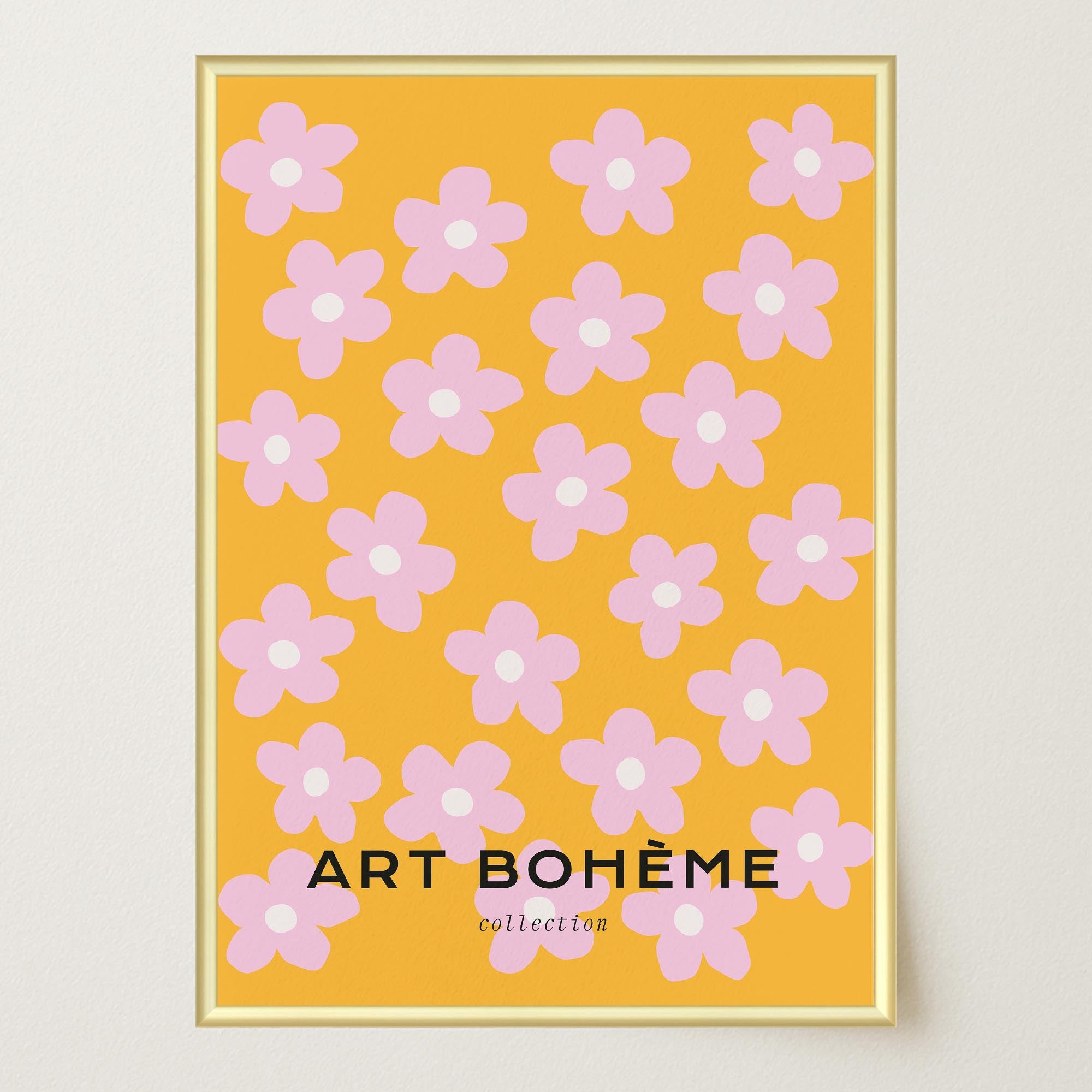 Daisy Floral Pattern Art Print-Skudaboo