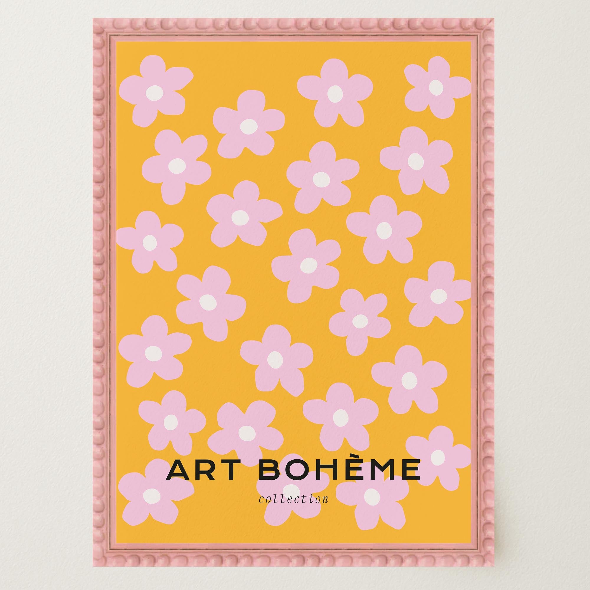 Daisy Floral Pattern Art Print-Skudaboo