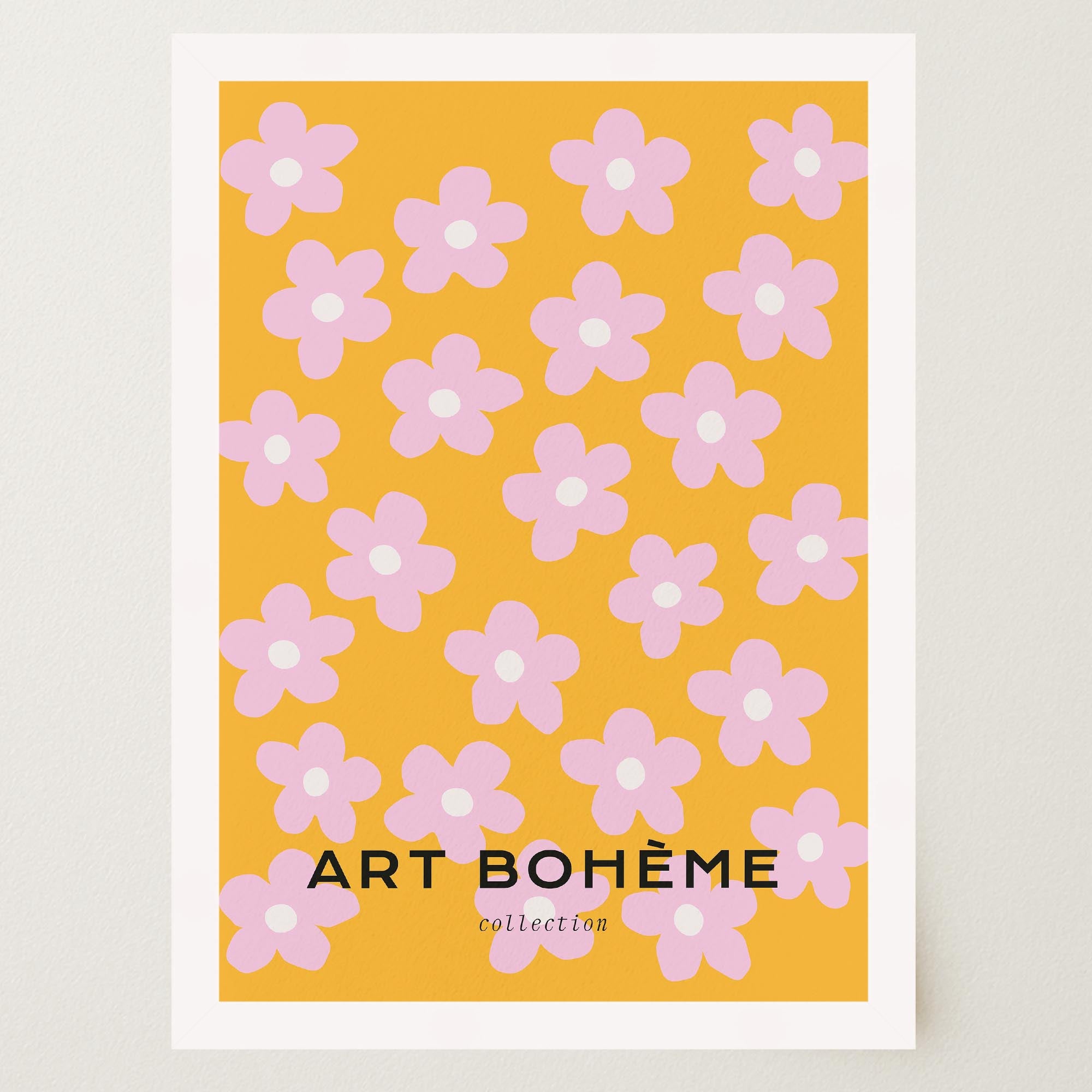 Daisy Floral Pattern Art Print-Skudaboo