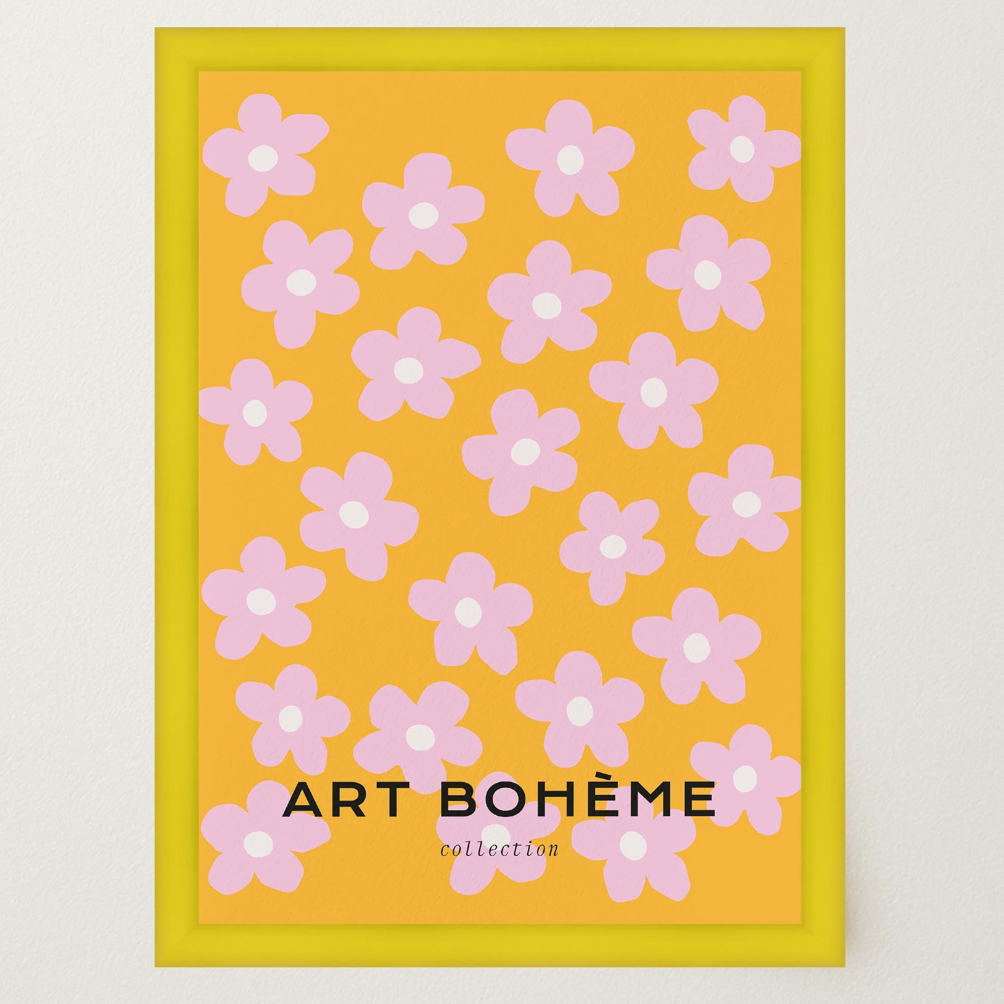 Daisy Floral Pattern Art Print-Skudaboo