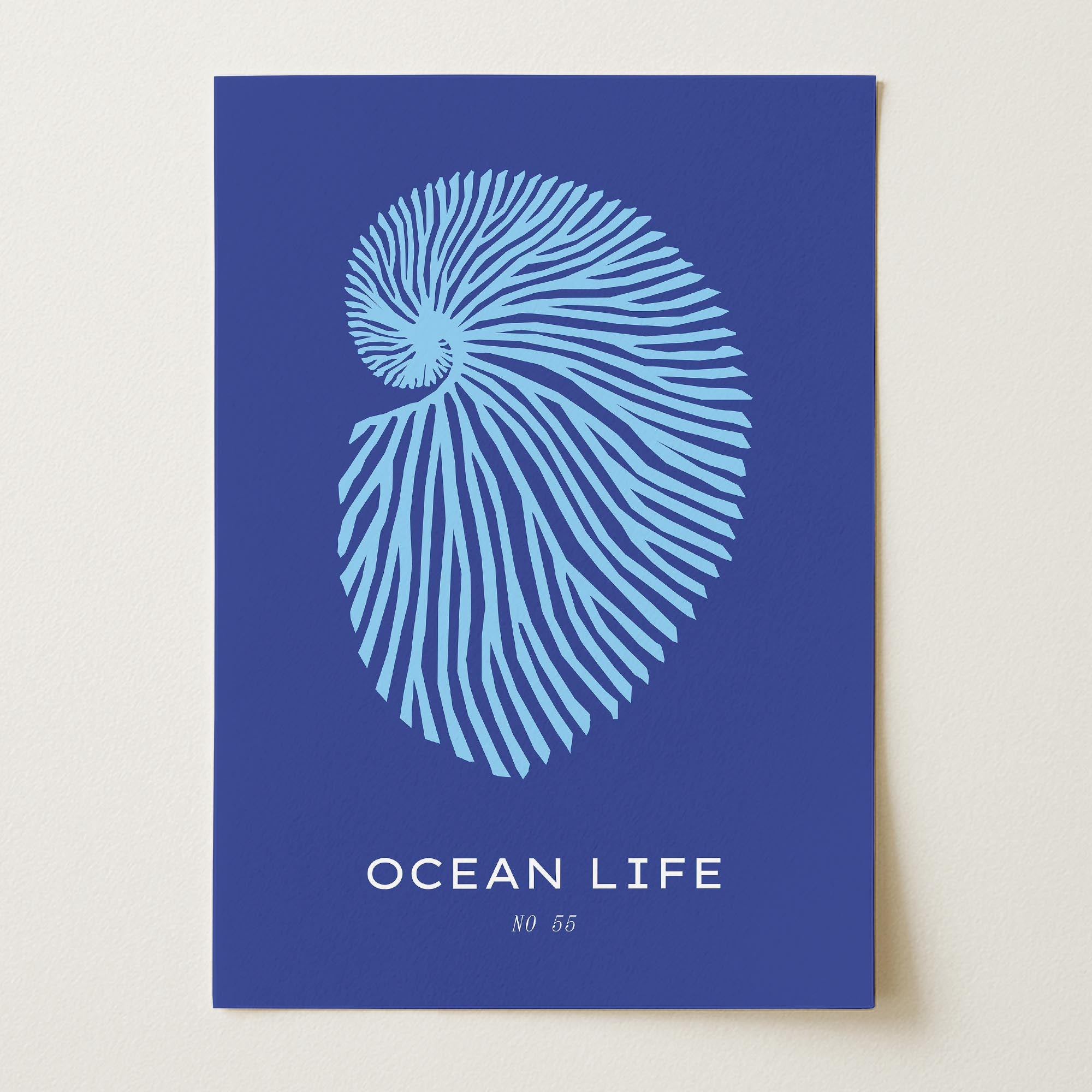 Nautilus Shell Ocean Art Print-Skudaboo