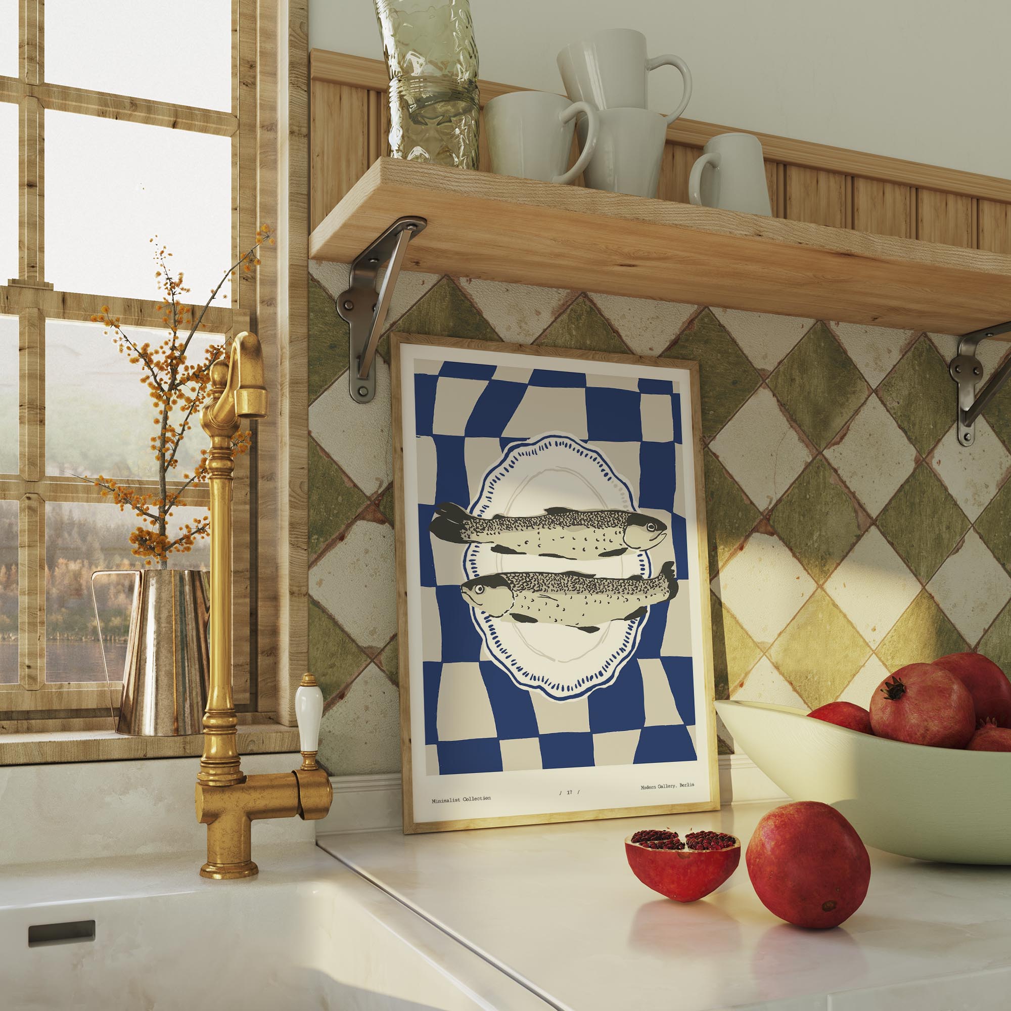 Fish Kitchen Wall Art Print-Skudaboo