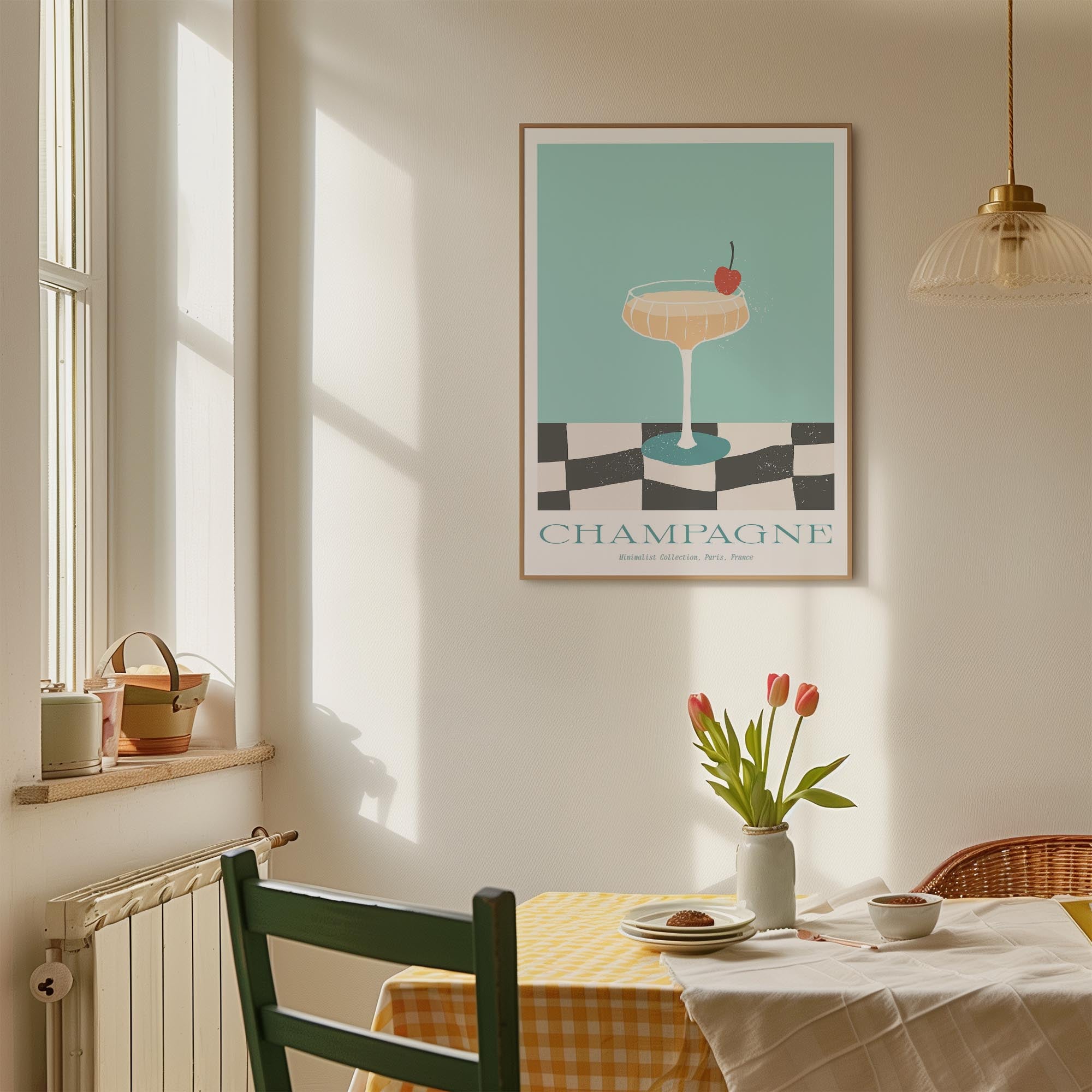 Champagne Cocktail Wall Art Print-Skudaboo