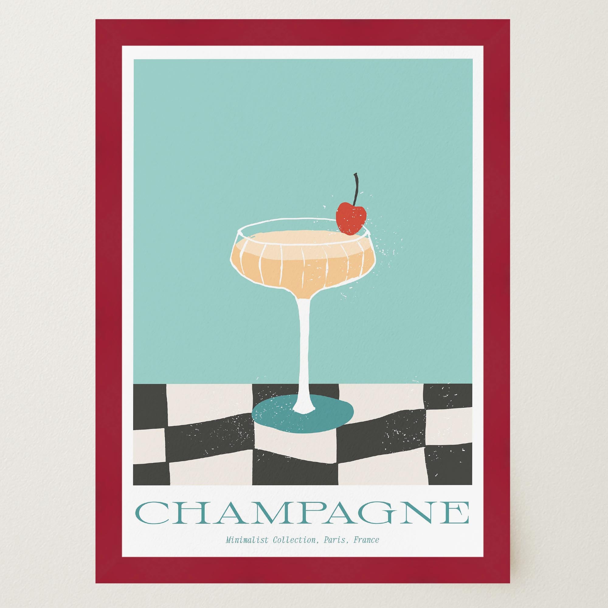 Champagne Cocktail Wall Art Print-Skudaboo