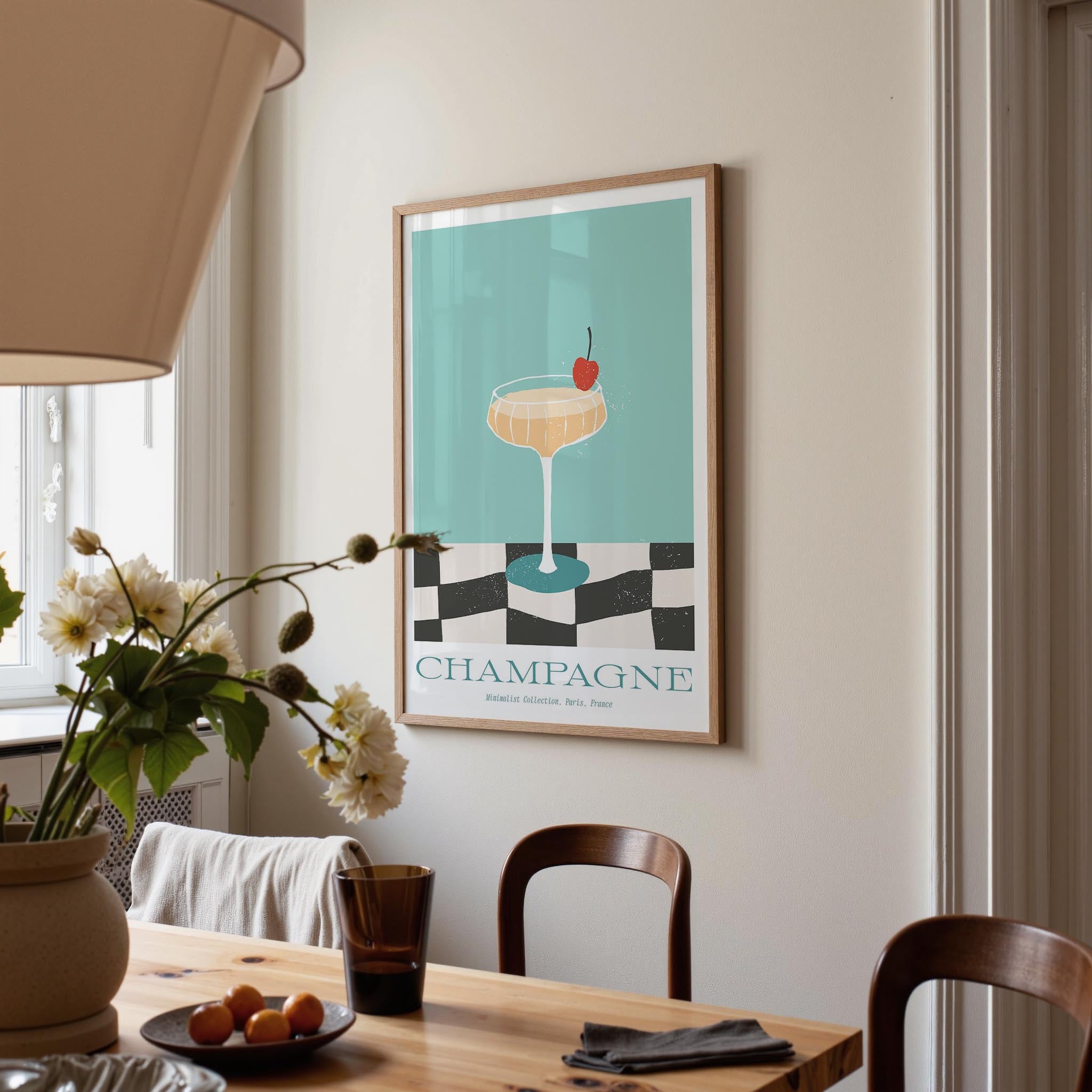 Champagne Cocktail Wall Art Print-Skudaboo