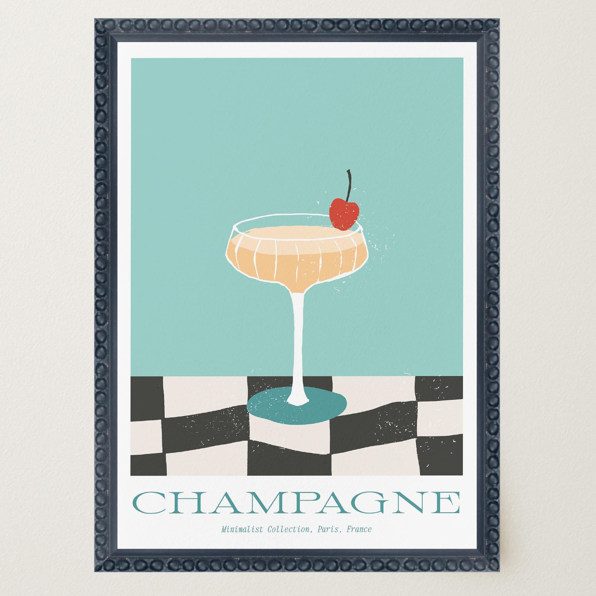 Champagne Cocktail Wall Art Print-Skudaboo
