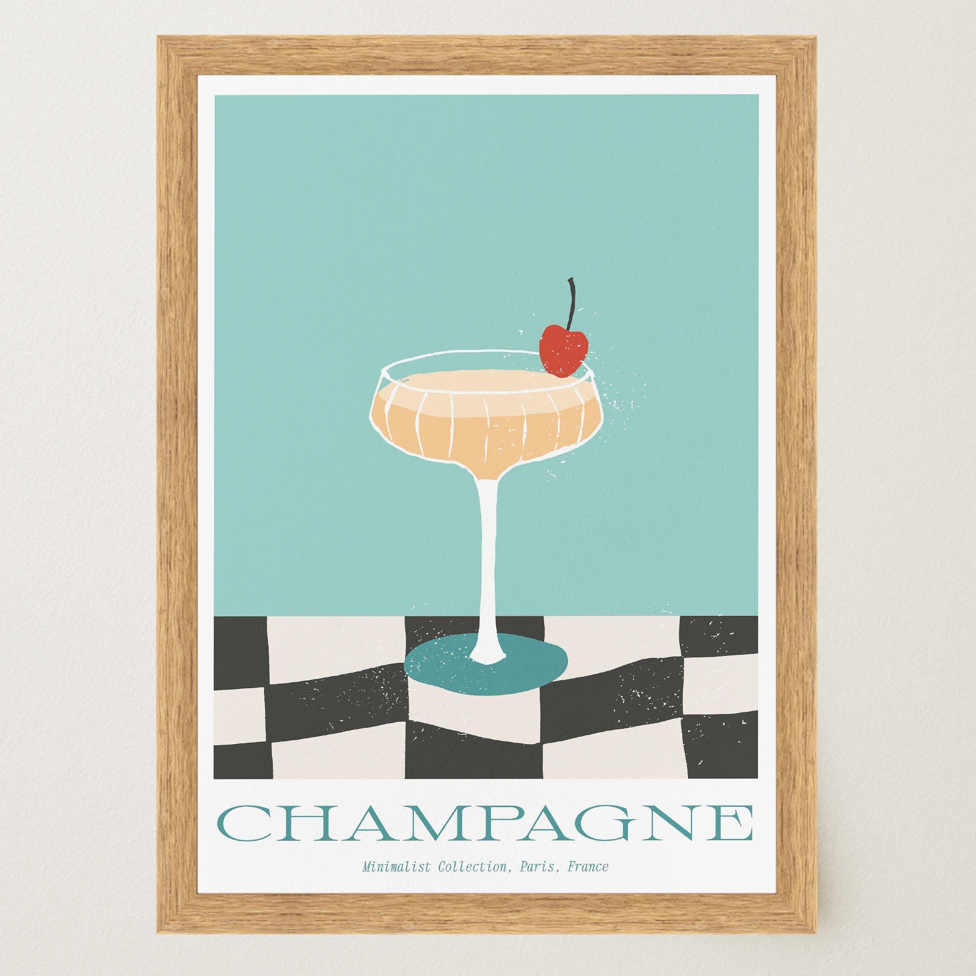 Champagne Cocktail Wall Art Print-Skudaboo