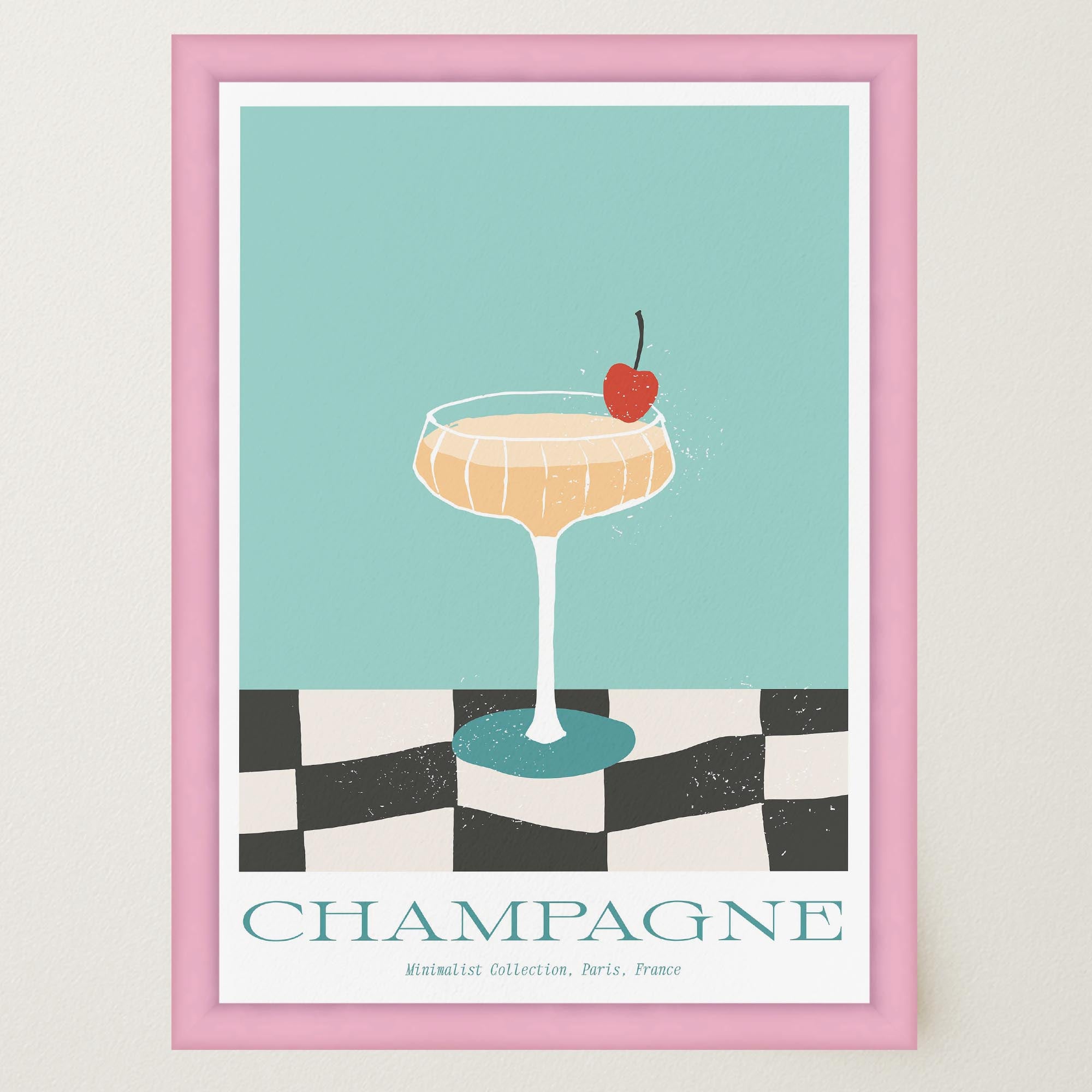 Champagne Cocktail Wall Art Print-Skudaboo