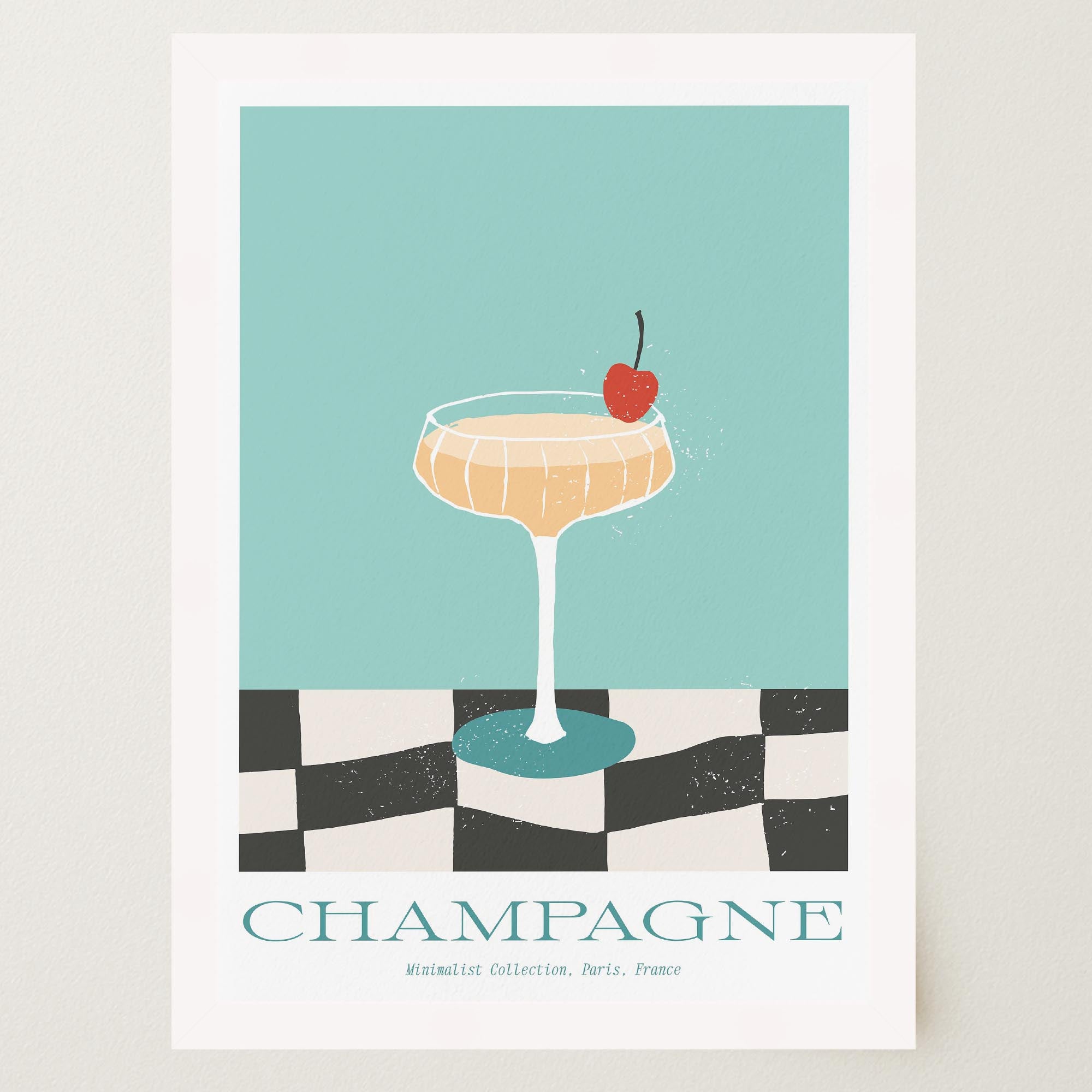 Champagne Cocktail Wall Art Print-Skudaboo