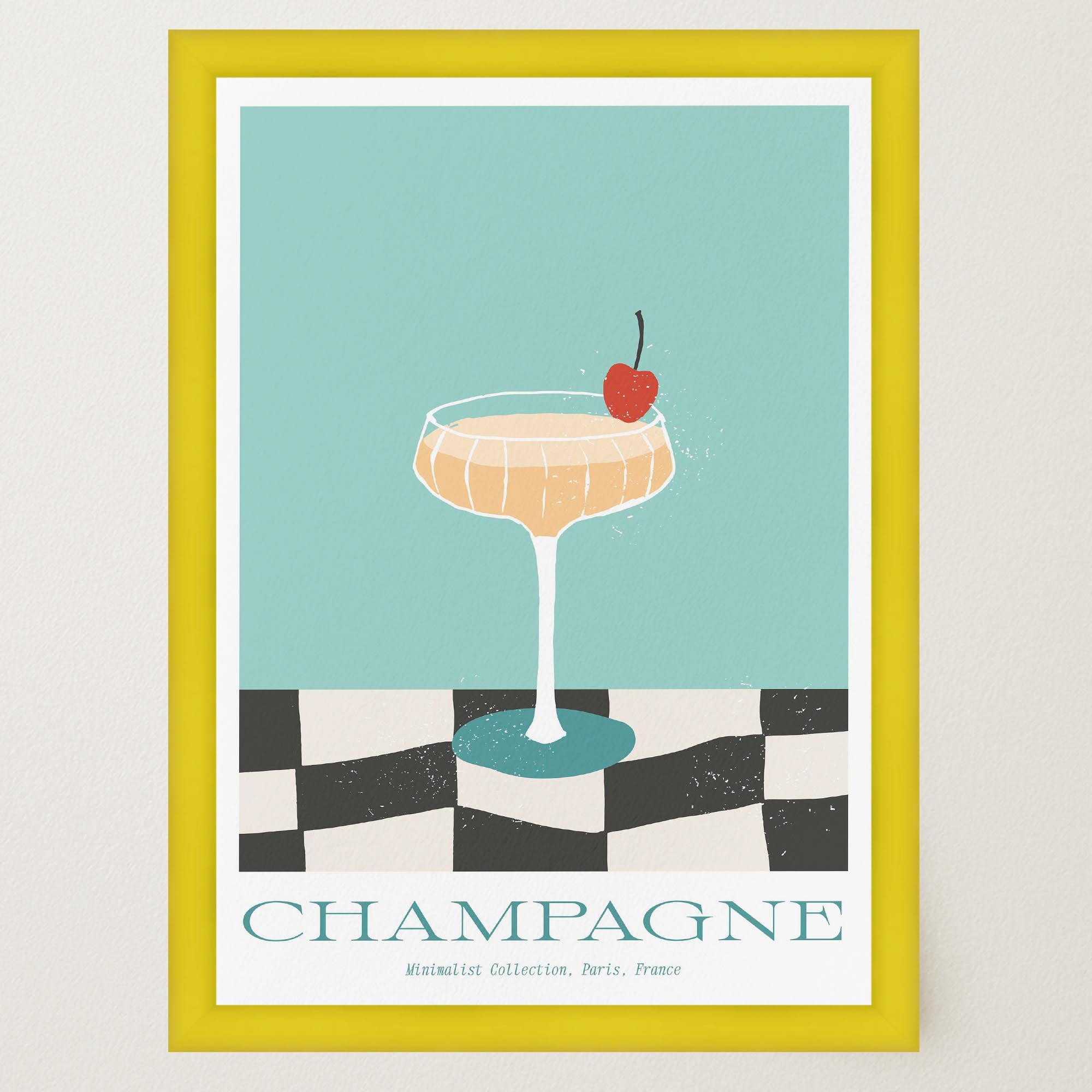 Champagne Cocktail Wall Art Print-Skudaboo