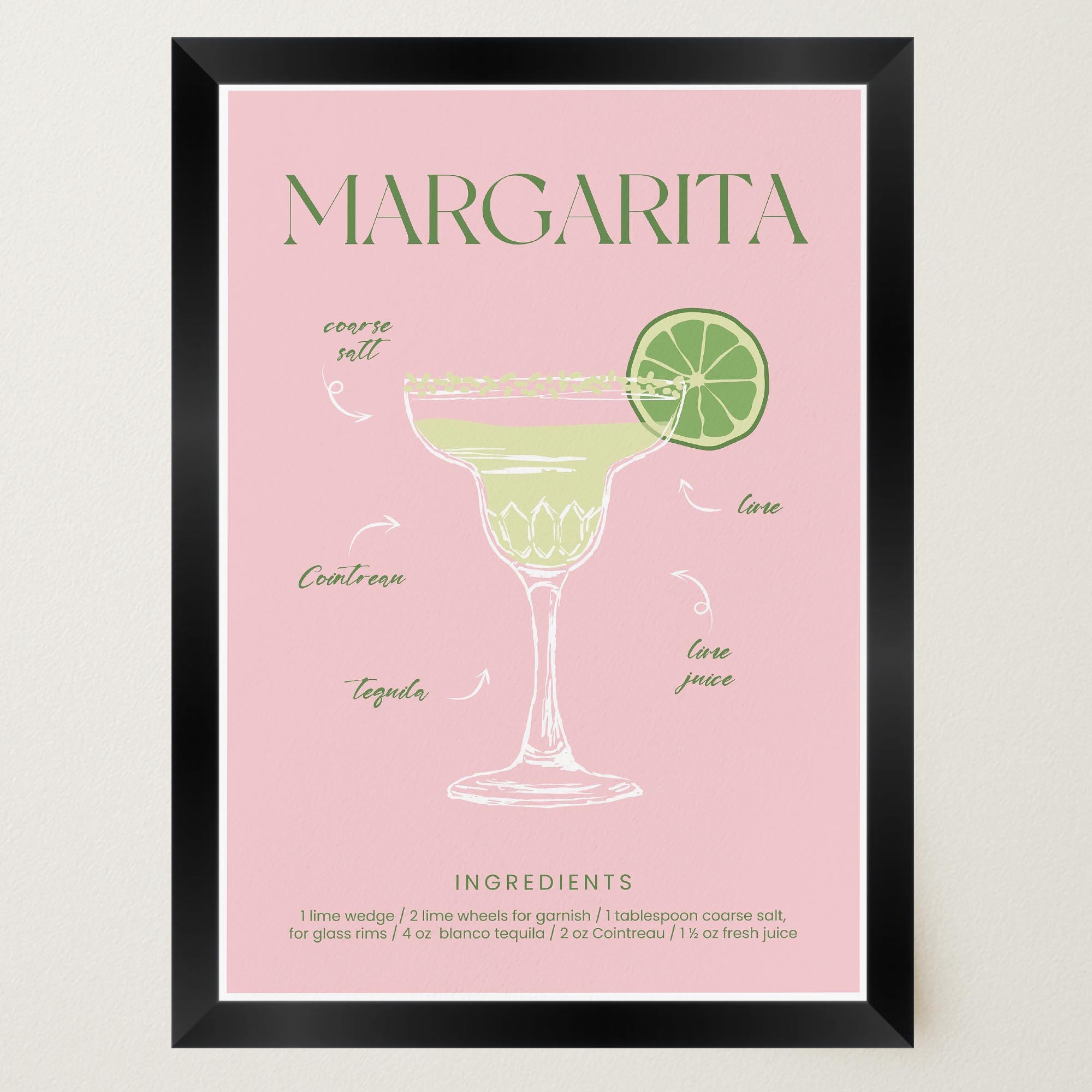 Margarita Cocktail Wall Art Print-Skudaboo