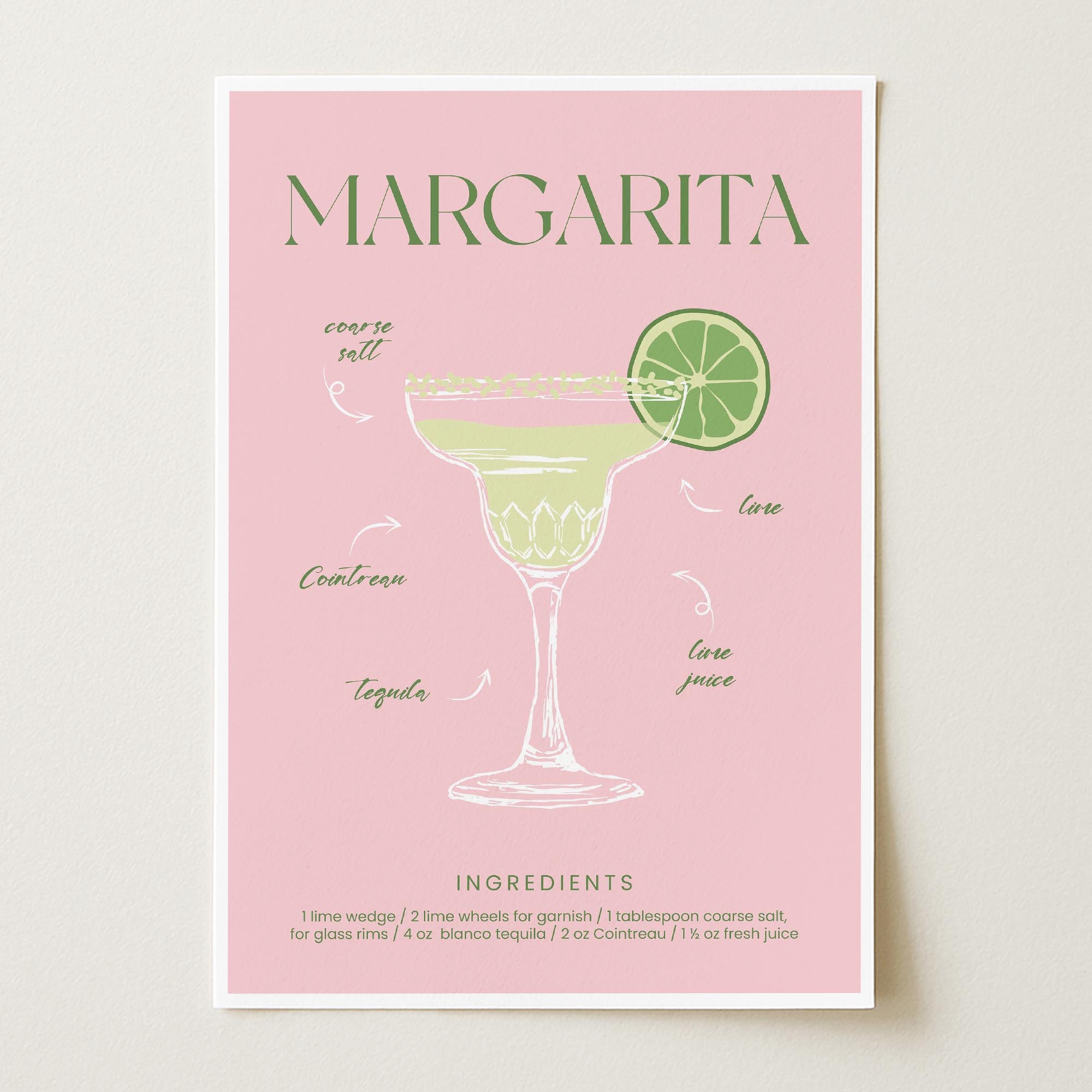 Margarita Cocktail Wall Art Print-Skudaboo