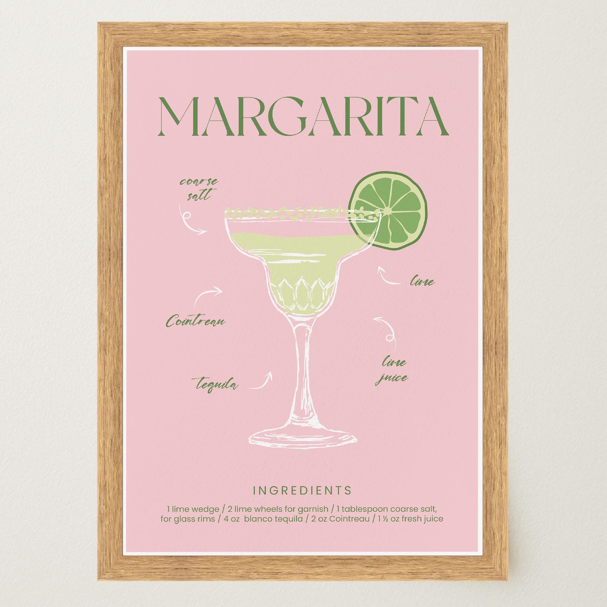 Margarita Cocktail Wall Art Print-Skudaboo