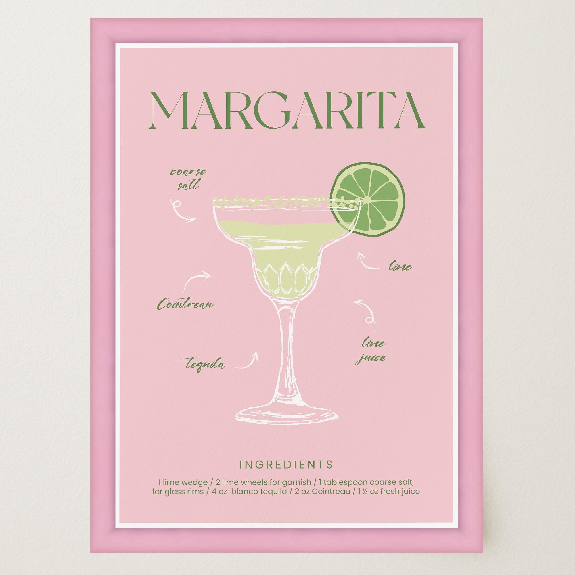 Margarita Cocktail Wall Art Print-Skudaboo