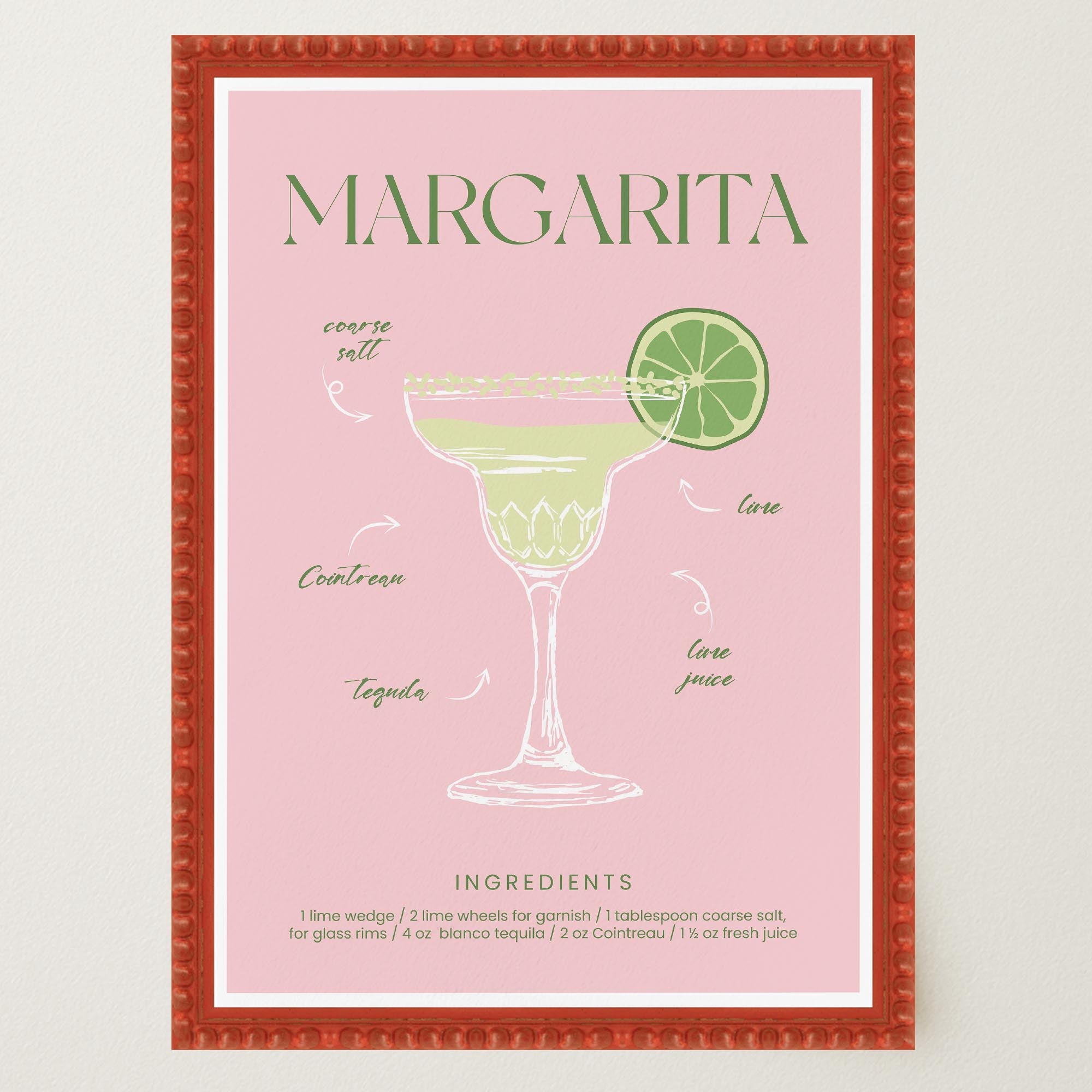 Margarita Cocktail Wall Art Print-Skudaboo