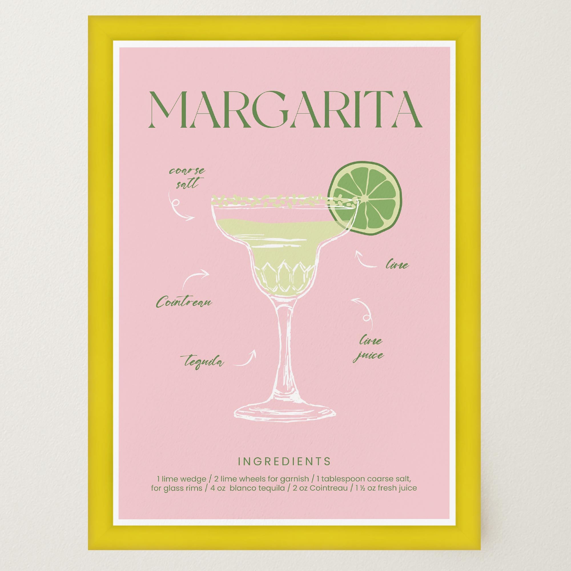 Margarita Cocktail Wall Art Print-Skudaboo