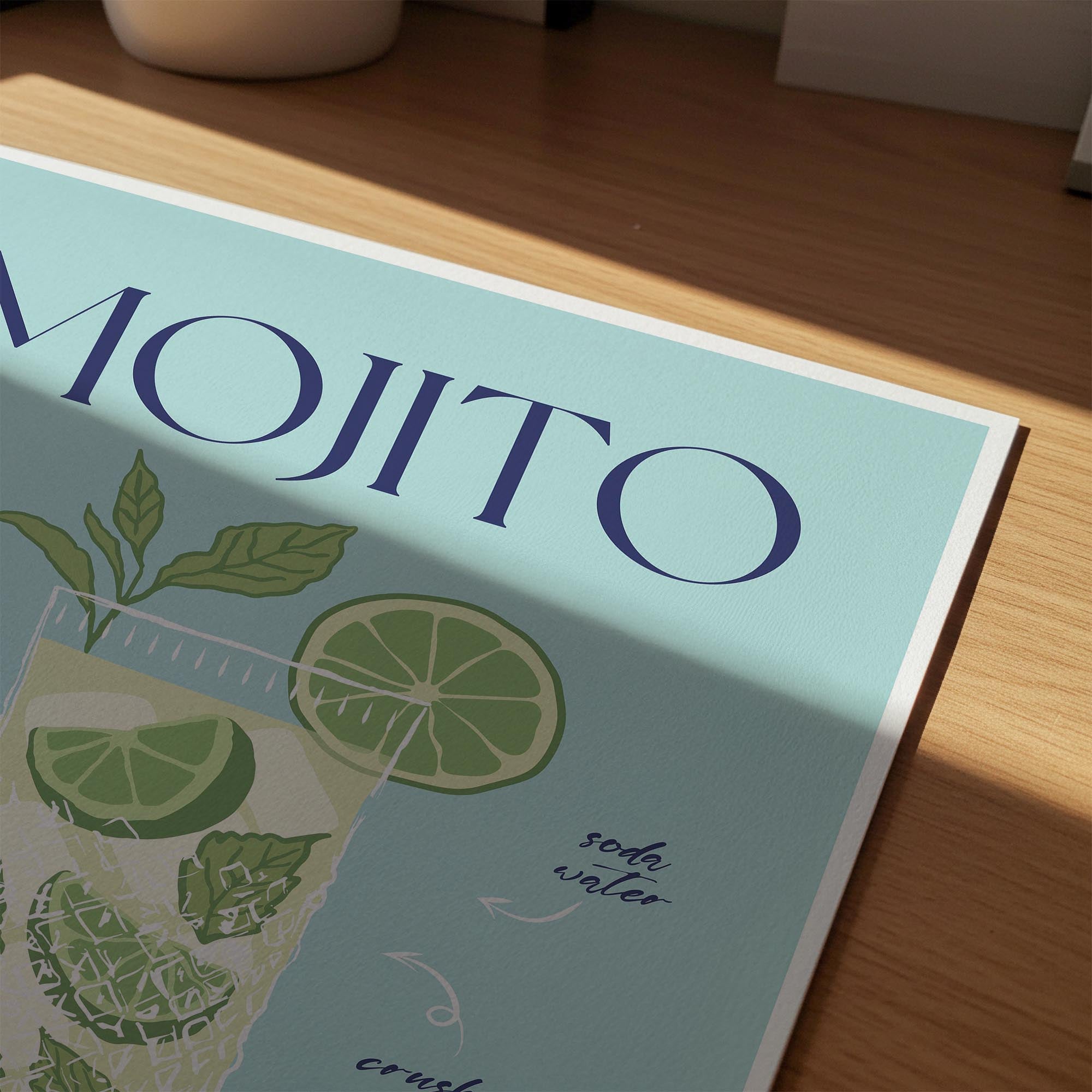 Mojito Cocktail Wall Art Print-Skudaboo