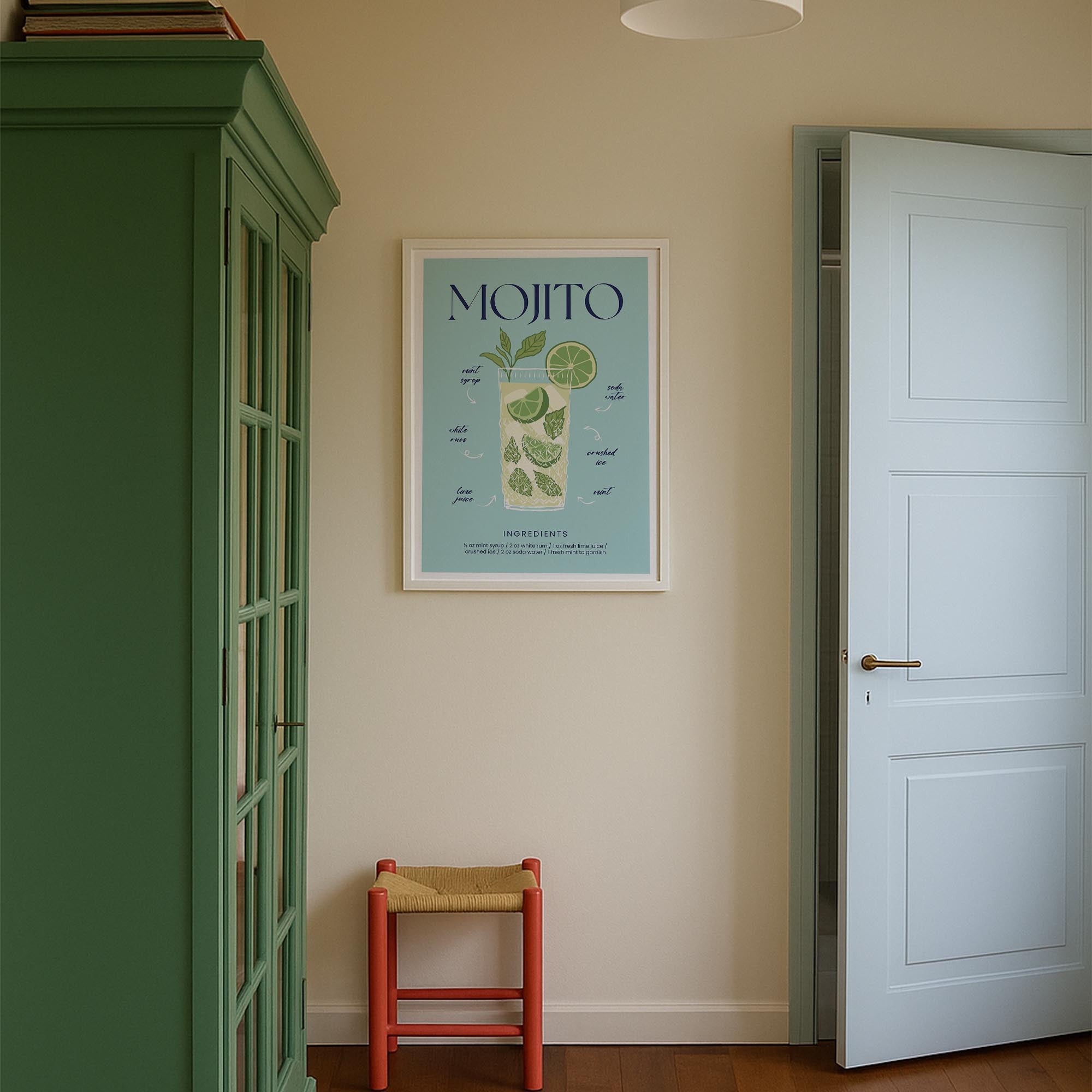 Mojito Cocktail Wall Art Print-Skudaboo