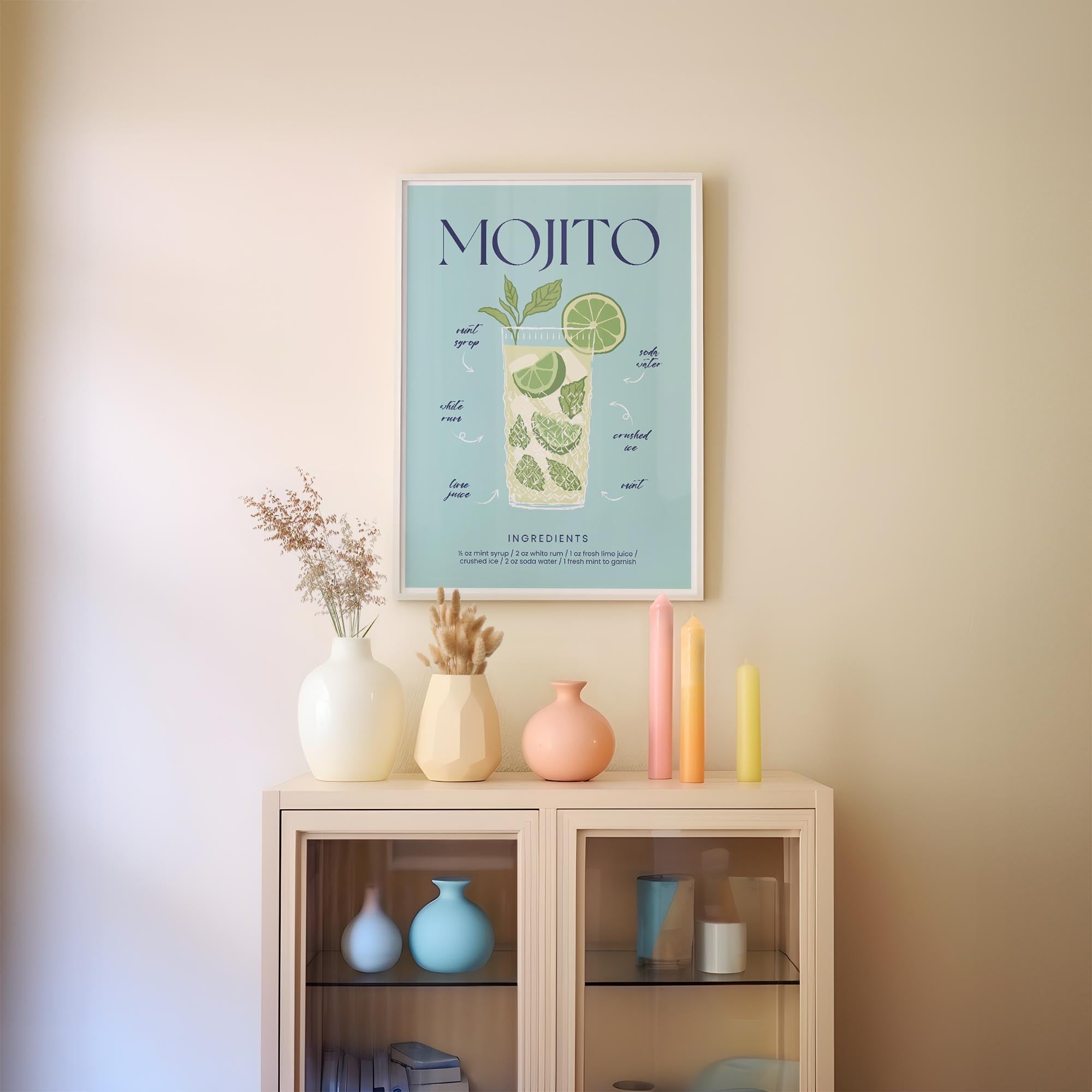 Mojito Cocktail Wall Art Print-Skudaboo