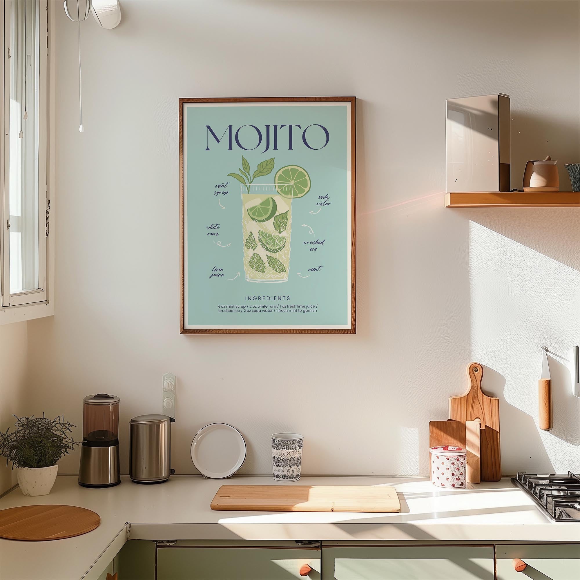 Mojito Cocktail Wall Art Print-Skudaboo
