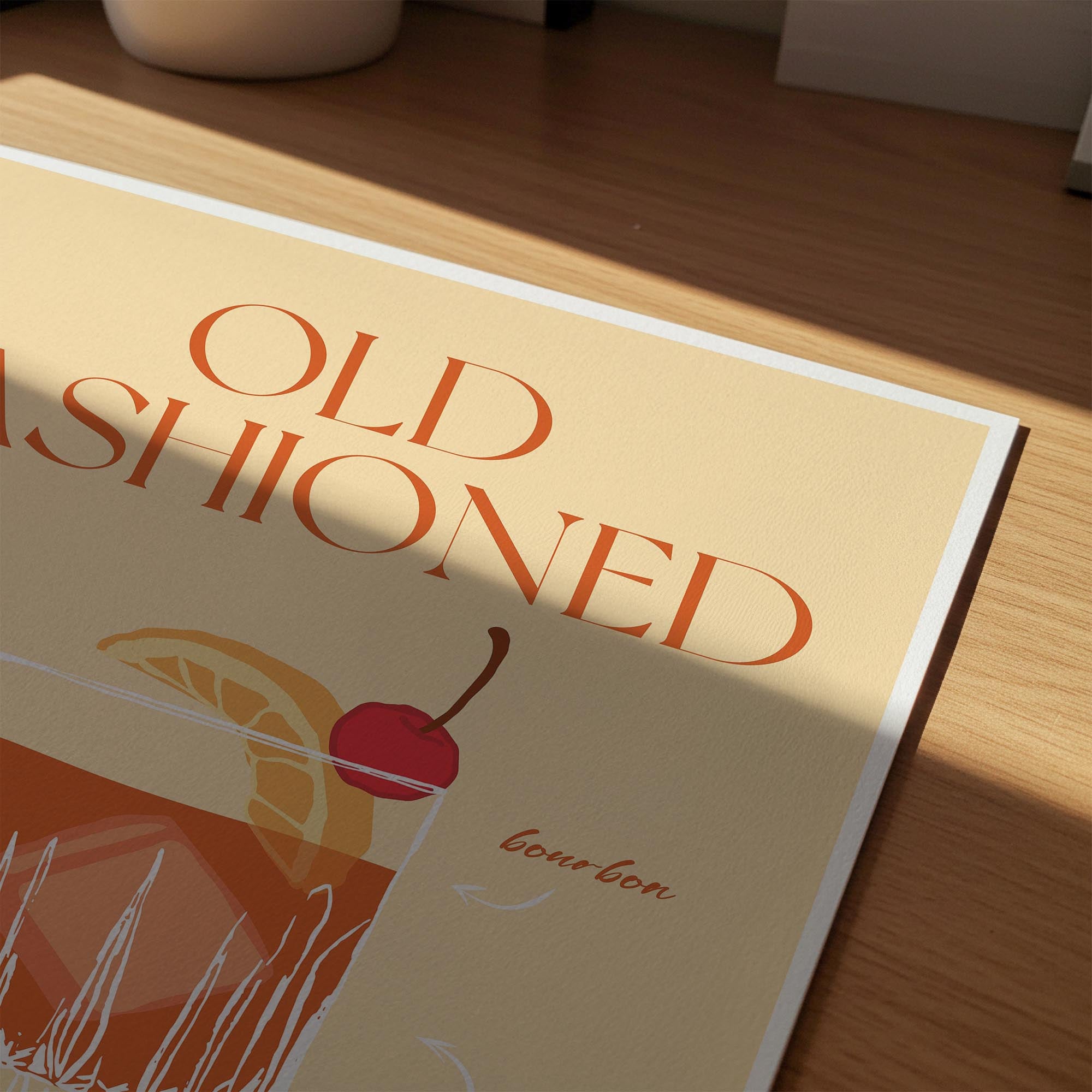 Old Fashioned Cocktail Wall Art Print-Skudaboo