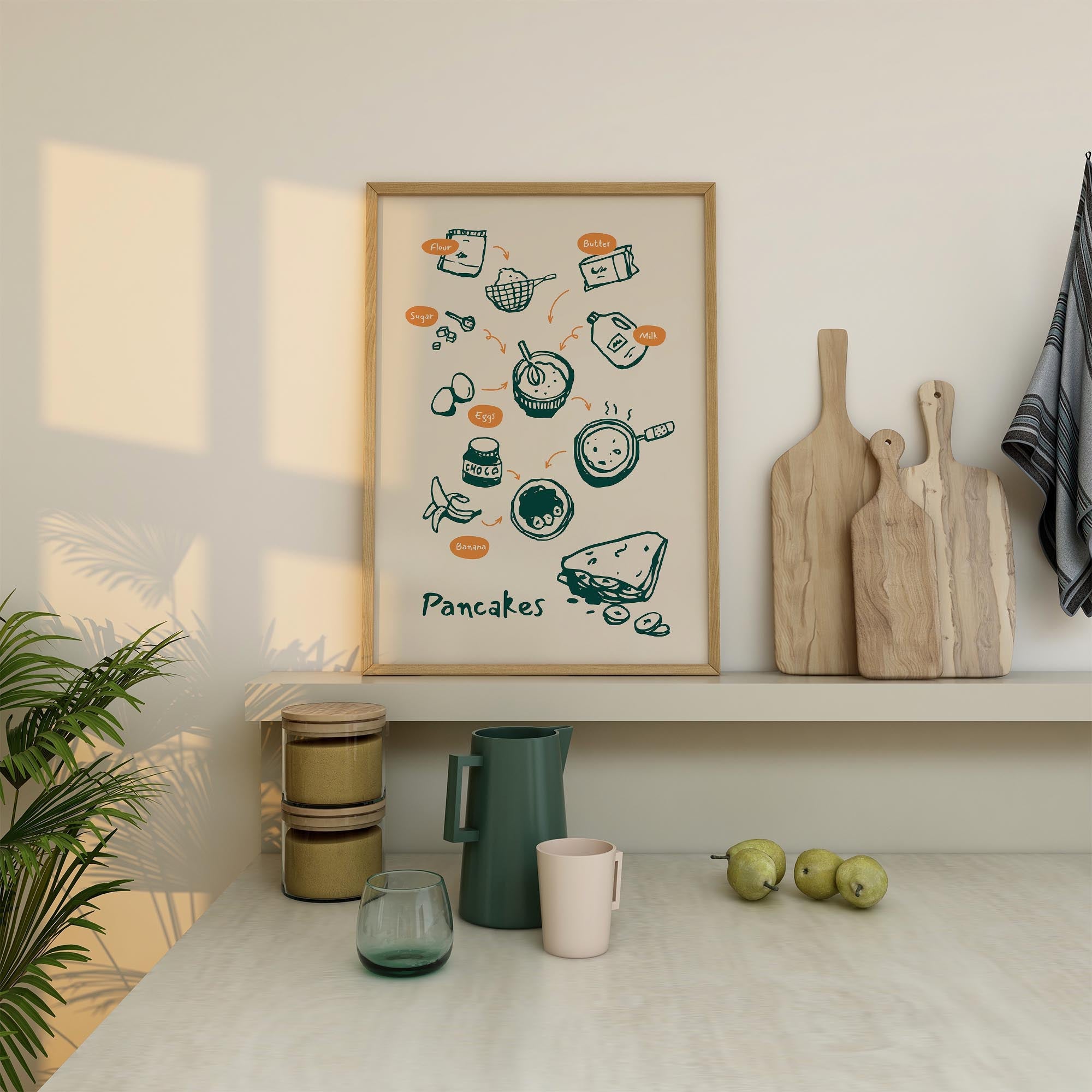 Pancake Kitchen Wall Art Print-Skudaboo