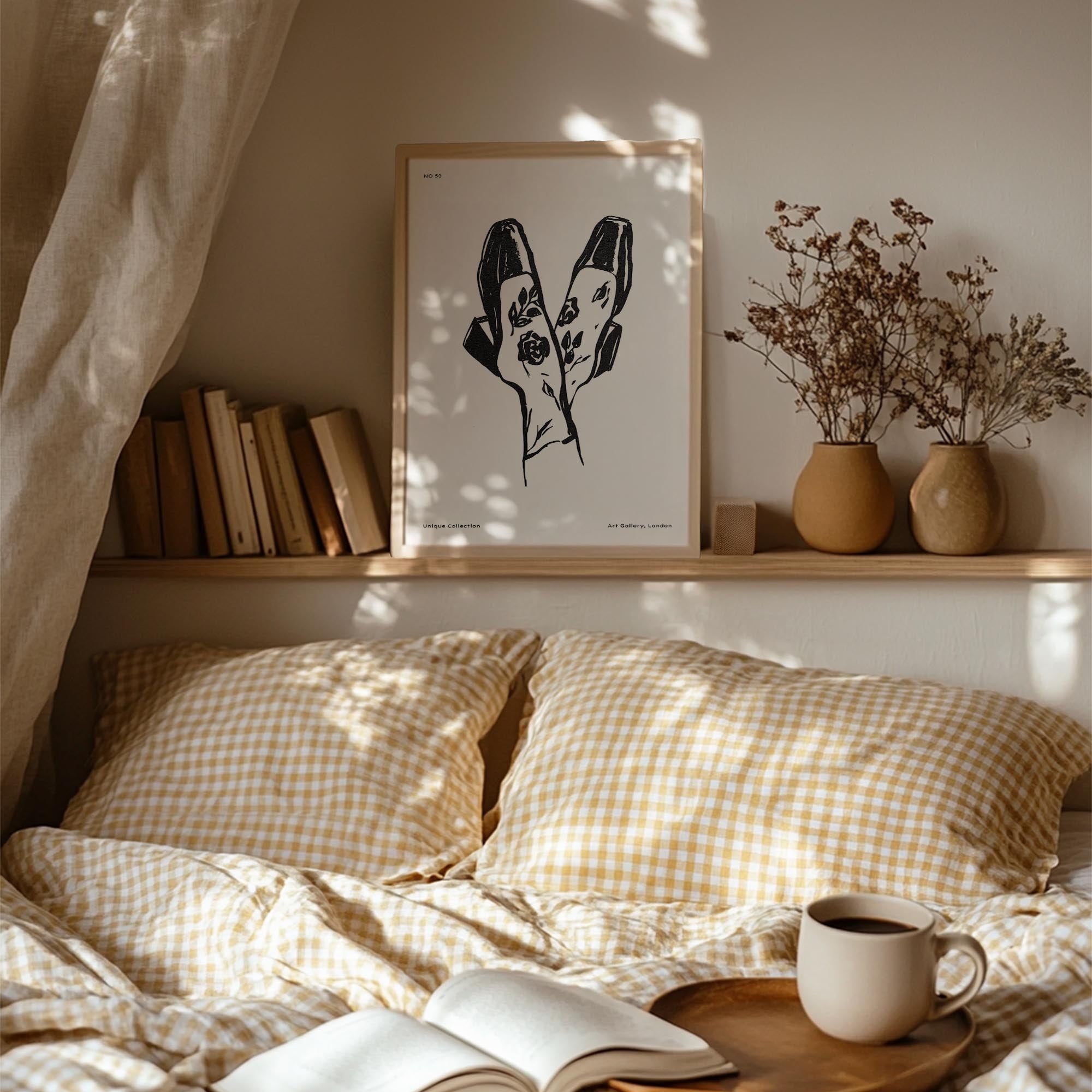 Black and White Shoes Wall Art Print-Skudaboo