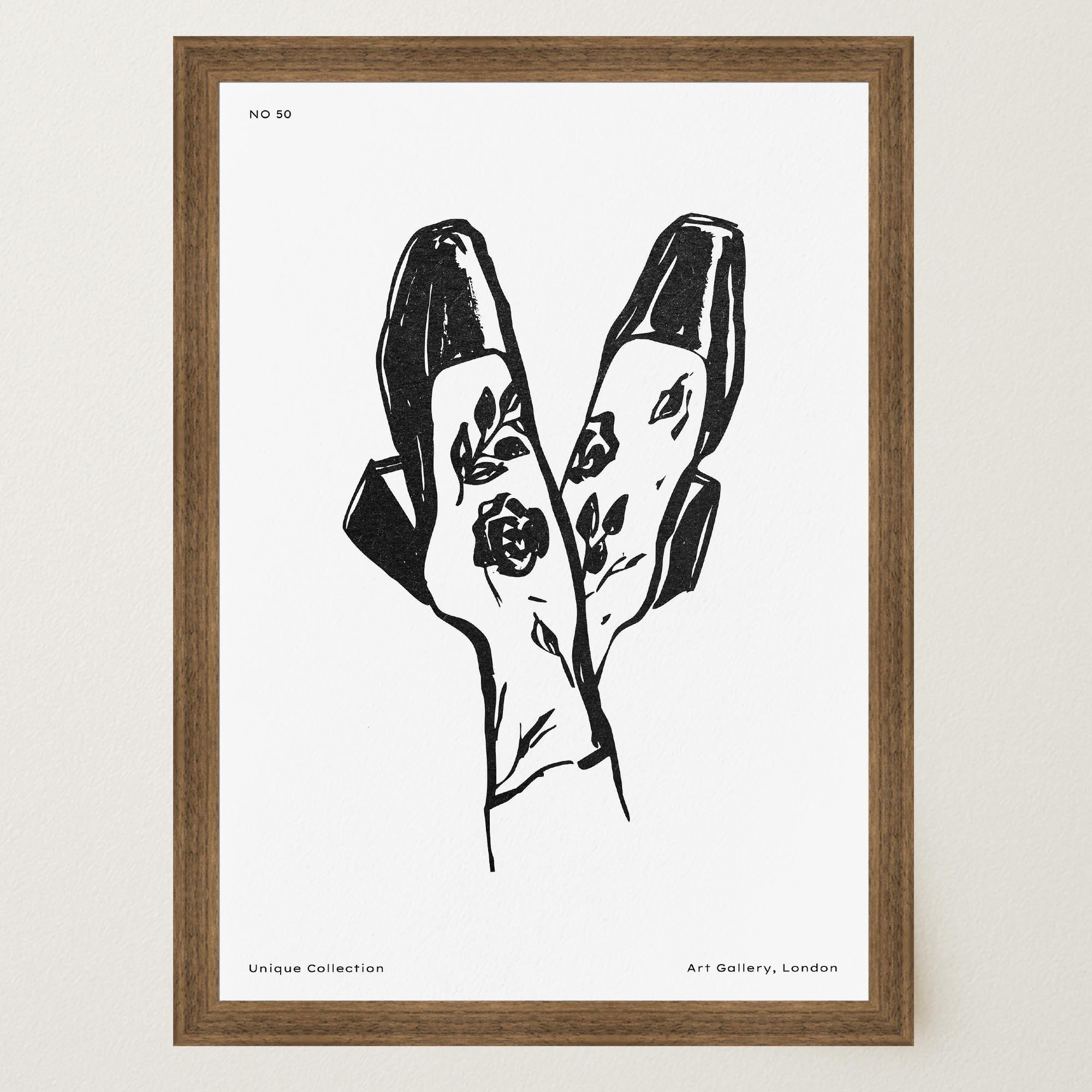 Black and White Shoes Wall Art Print-Skudaboo