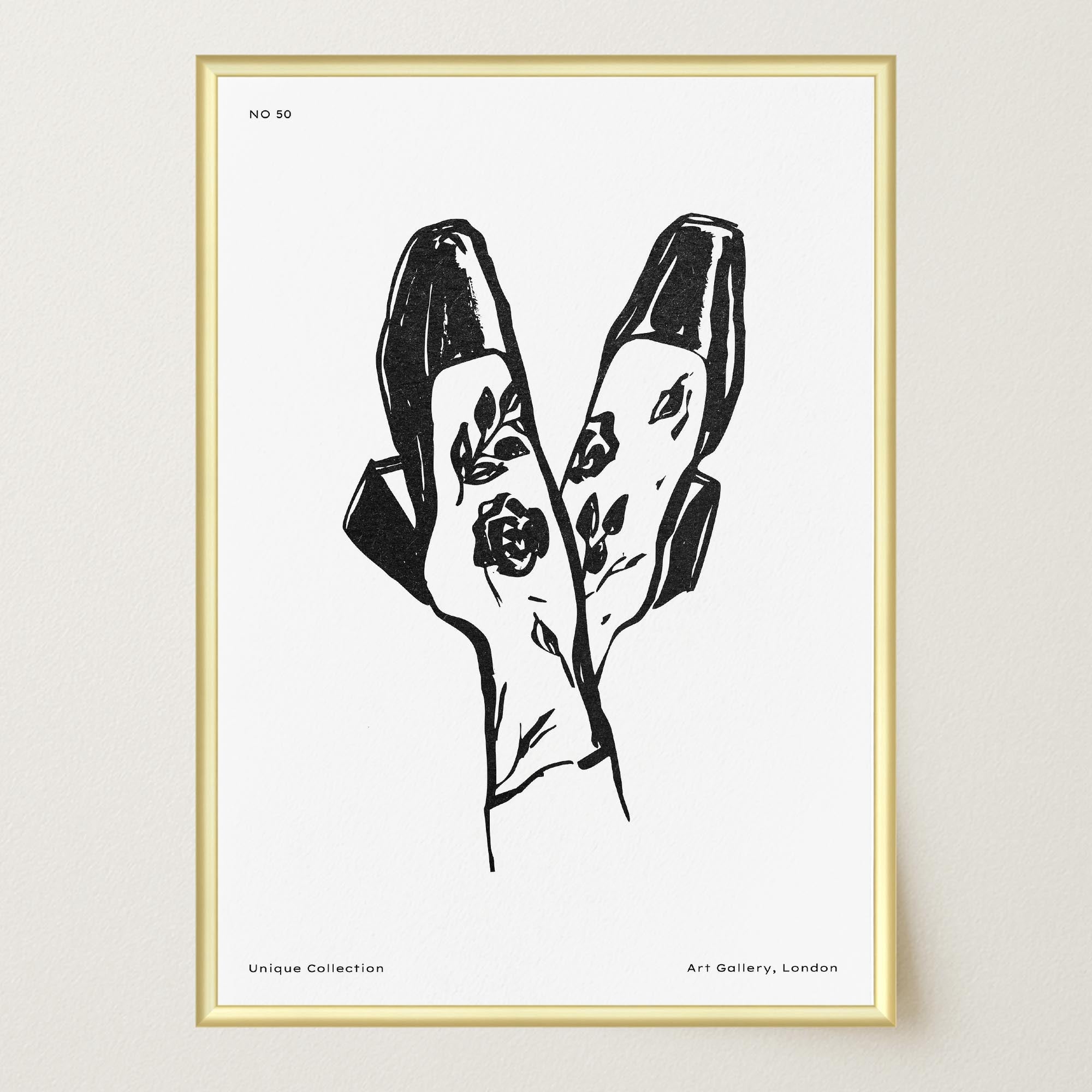 Black and White Shoes Wall Art Print-Skudaboo