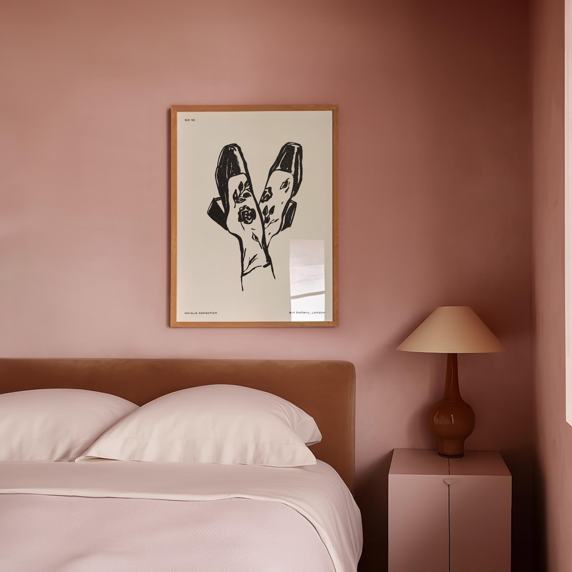 Black and White Shoes Wall Art Print-Skudaboo