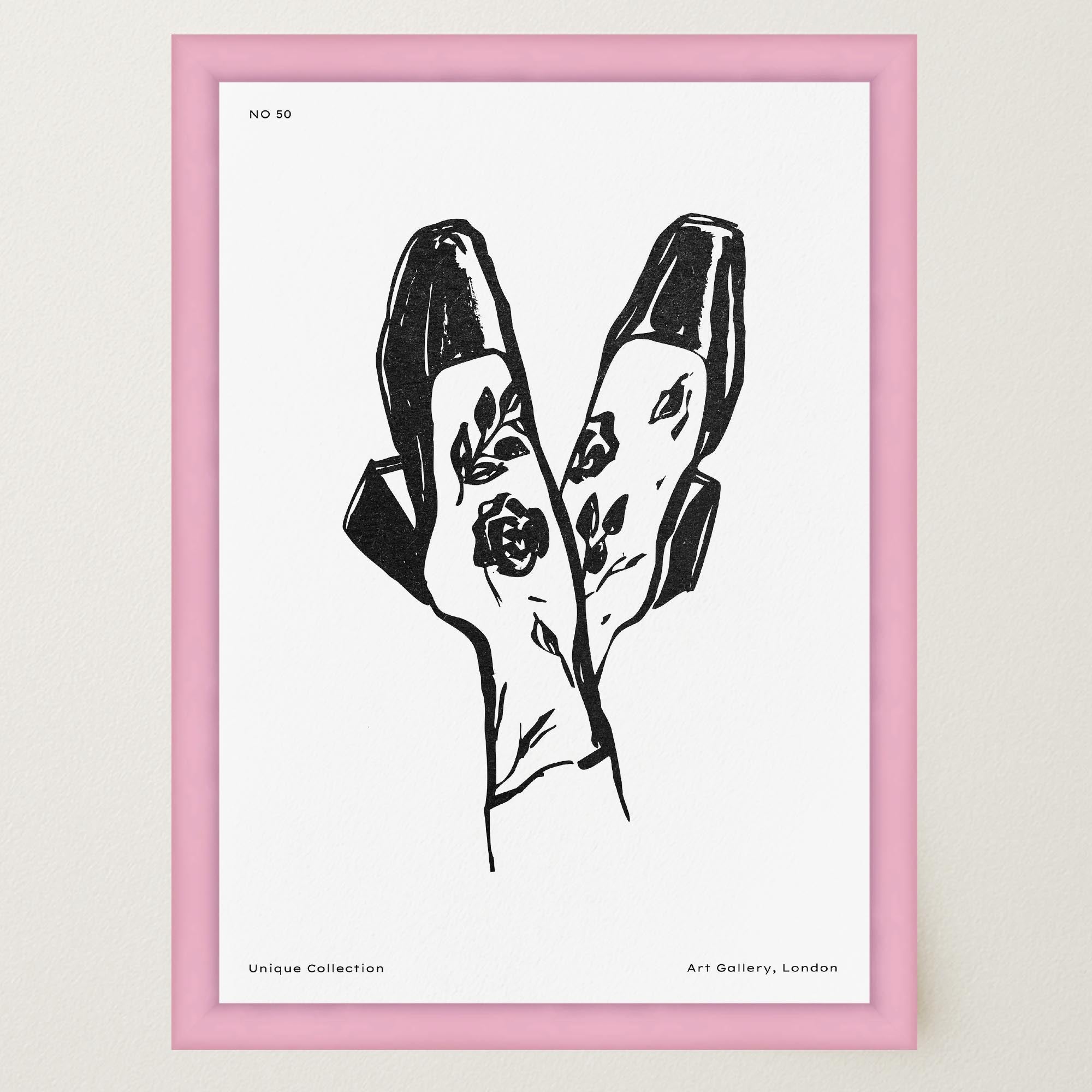 Black and White Shoes Wall Art Print-Skudaboo