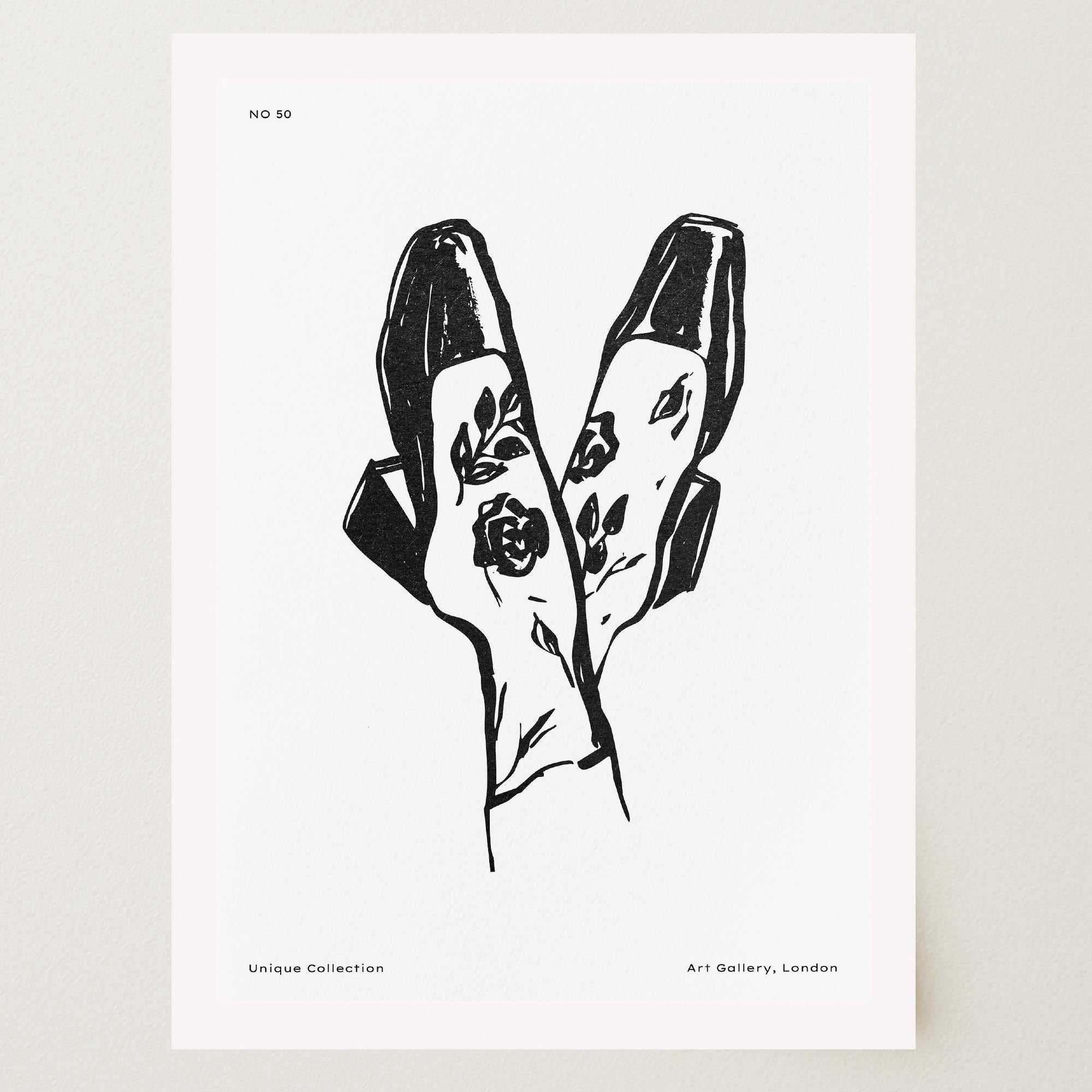 Black and White Shoes Wall Art Print-Skudaboo