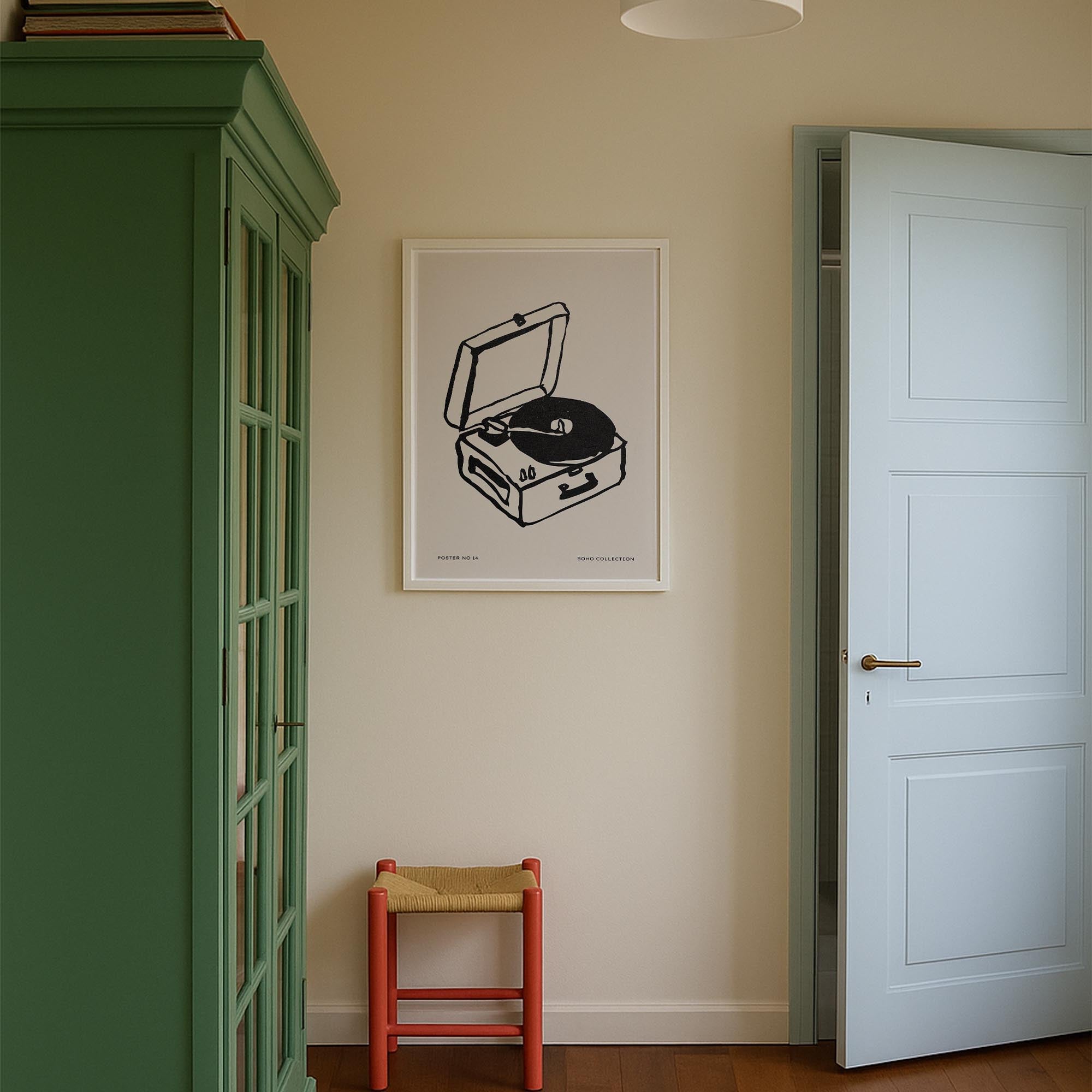 Record Player Wall Art Print-Skudaboo