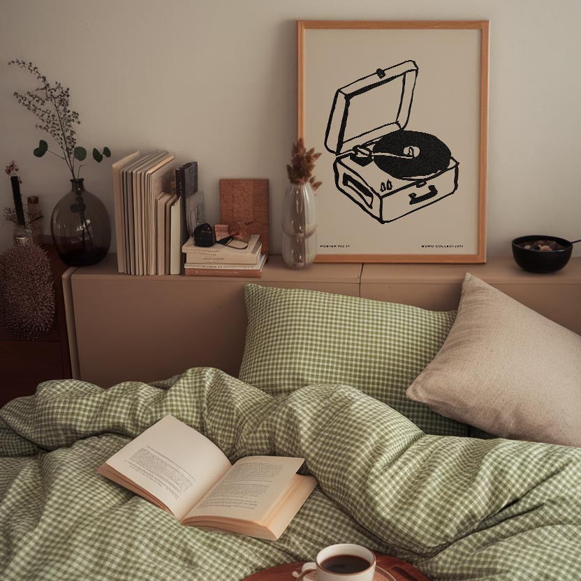 Record Player Wall Art Print-Skudaboo