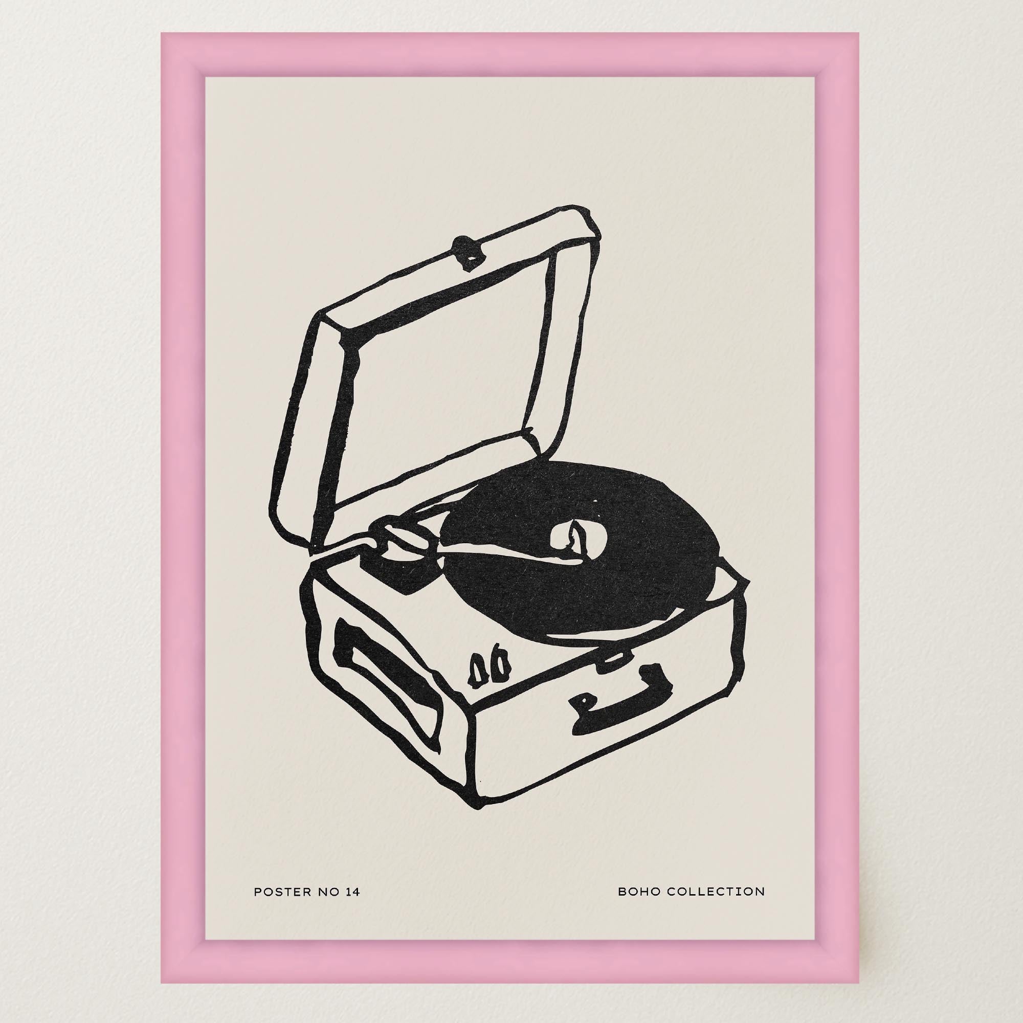 Record Player Wall Art Print-Skudaboo