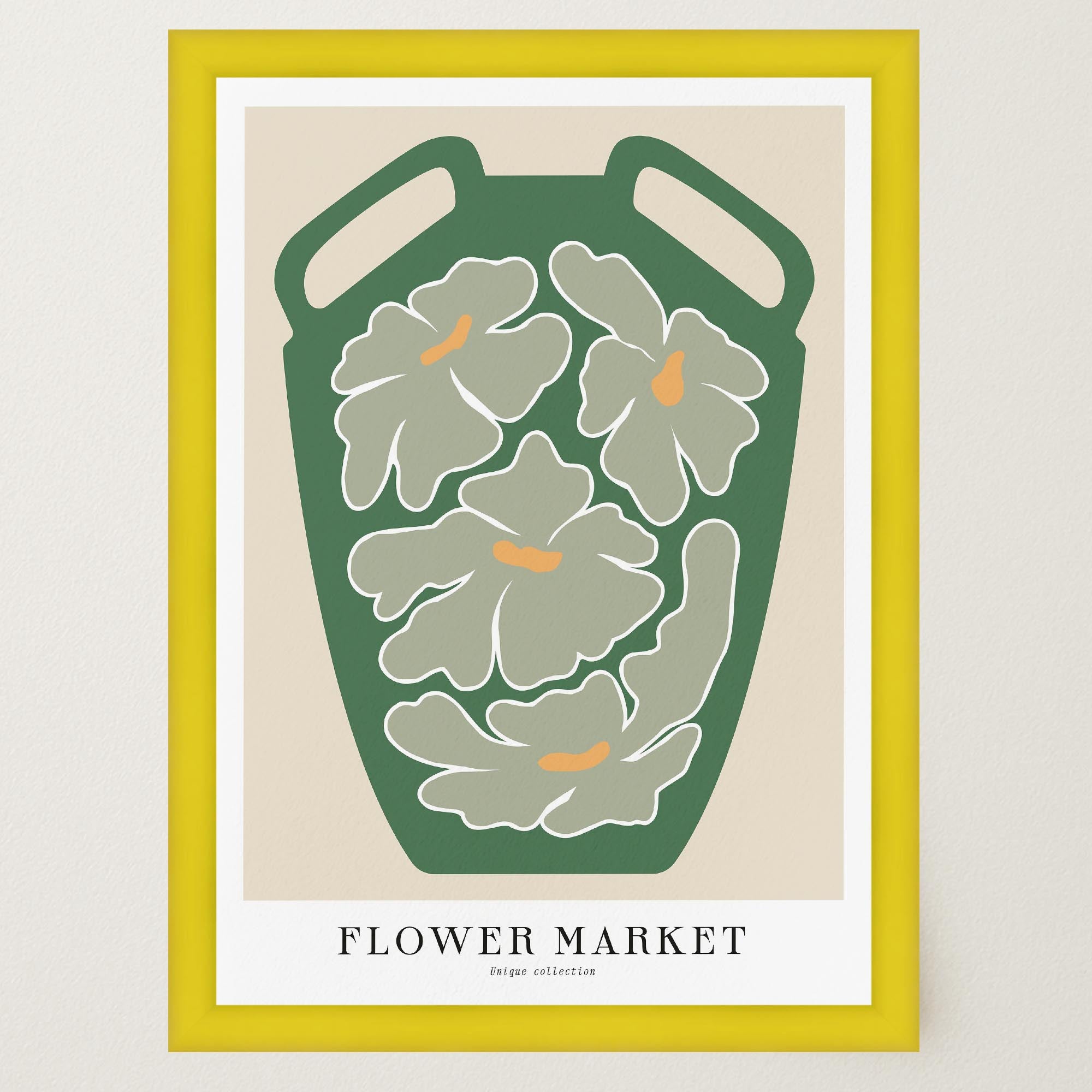 Green Flower Market Wall Art Print-Skudaboo