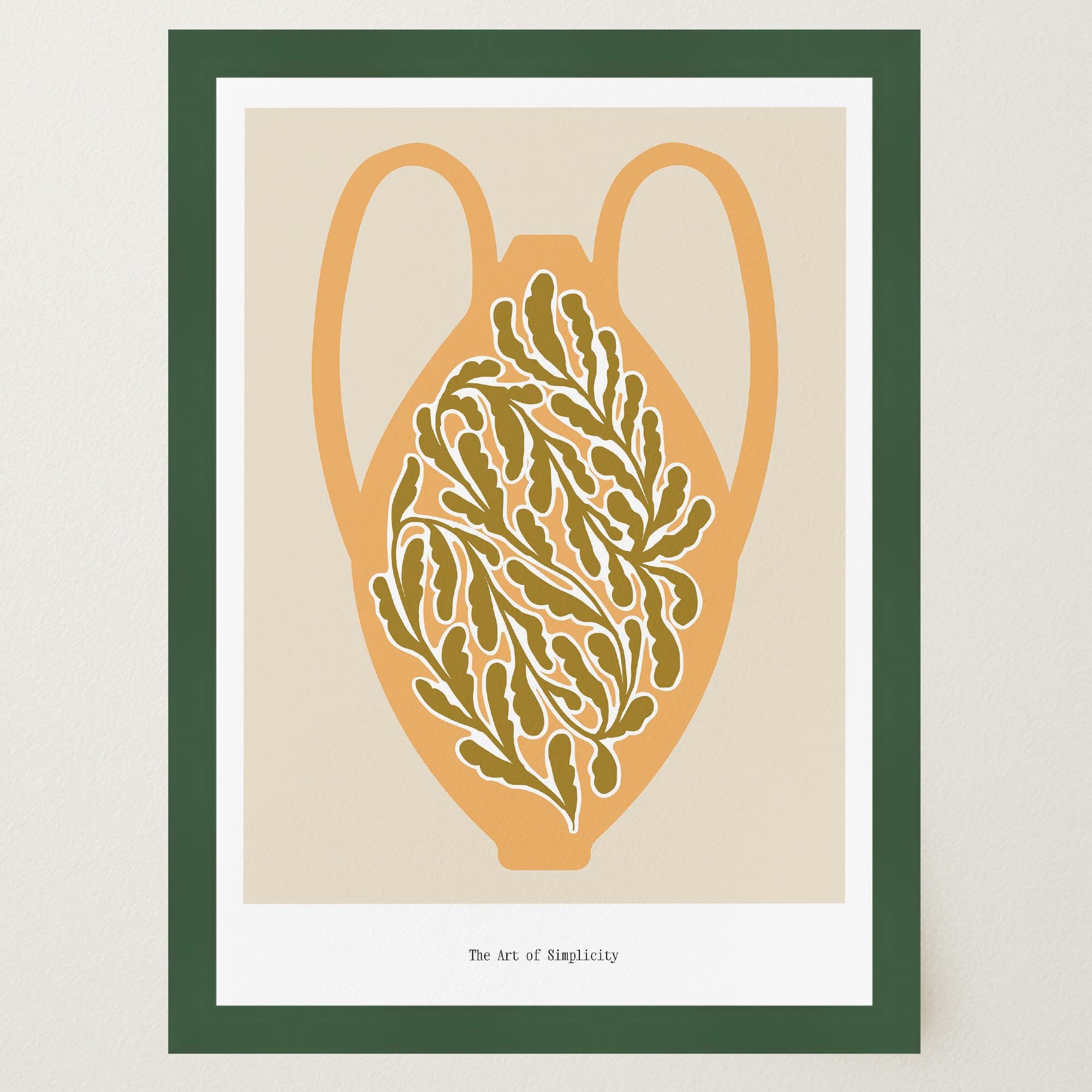 Yellow Scandi Botanical Vase Art Print-Skudaboo