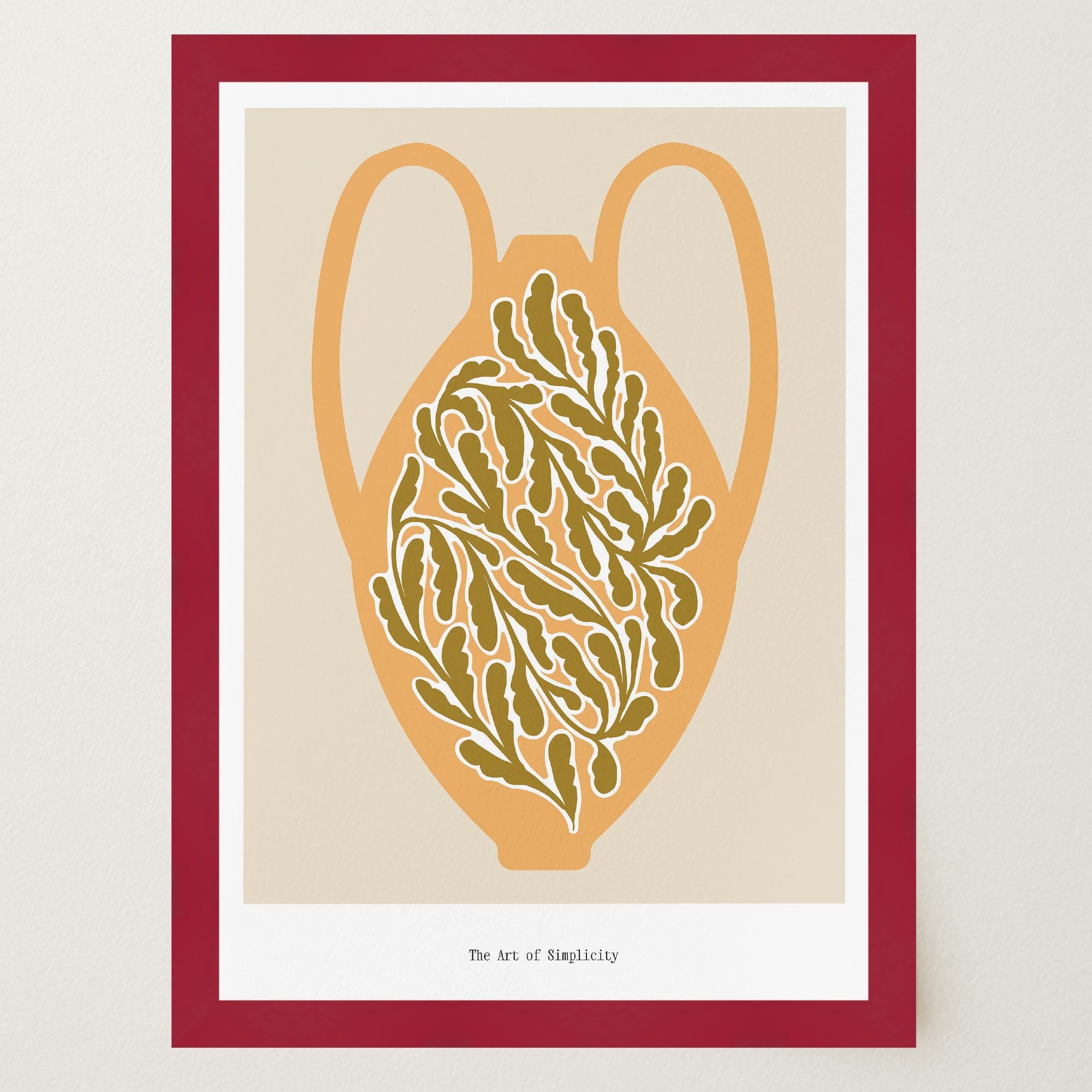 Yellow Scandi Botanical Vase Art Print-Skudaboo