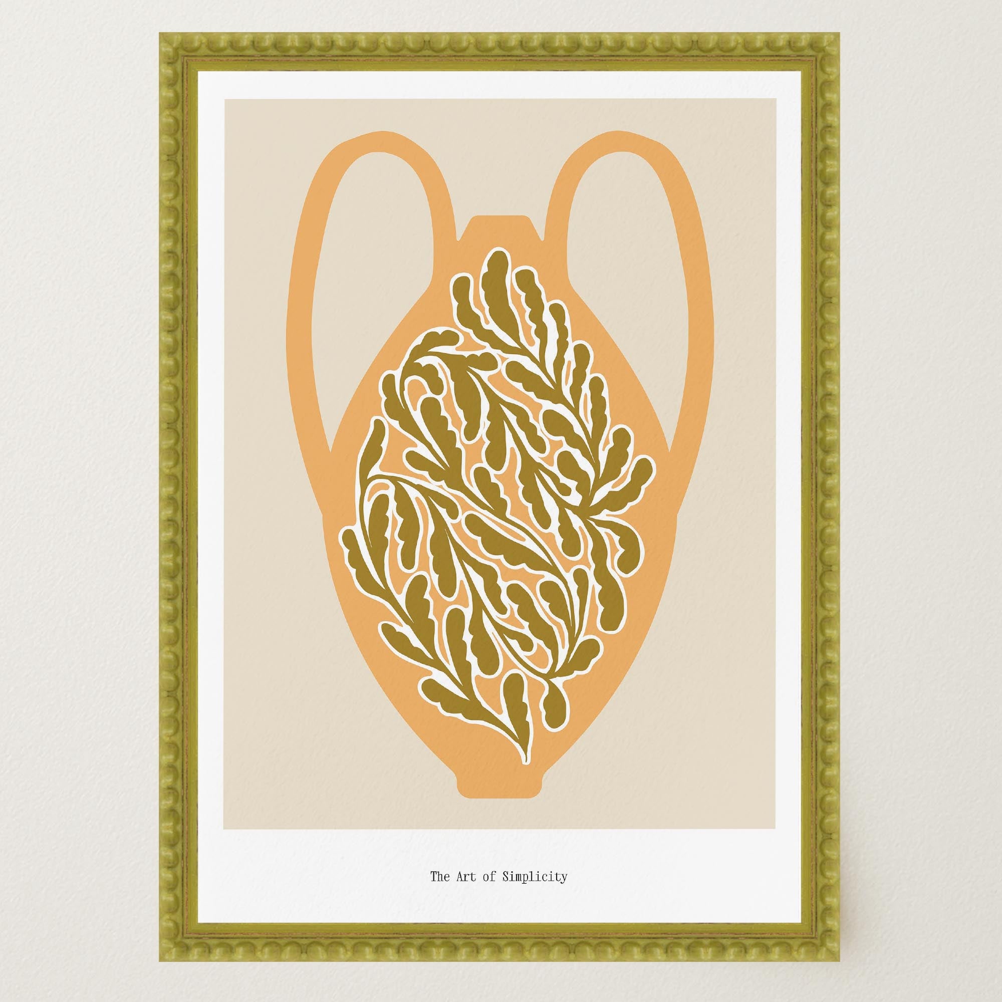 Yellow Scandi Botanical Vase Art Print-Skudaboo
