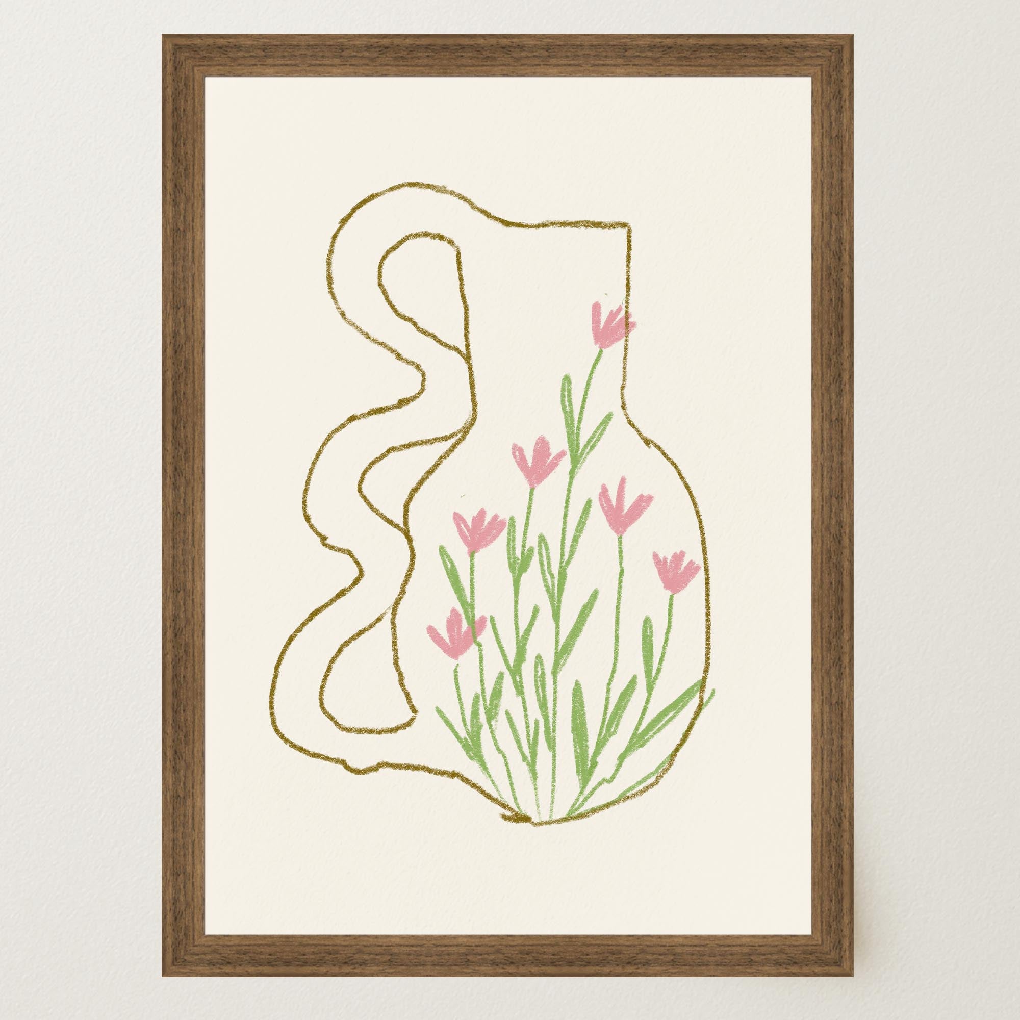 Abstract Floral Vase Wall Art Print-Skudaboo