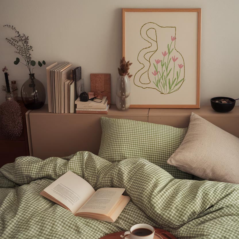 Abstract Floral Vase Wall Art Print-Skudaboo